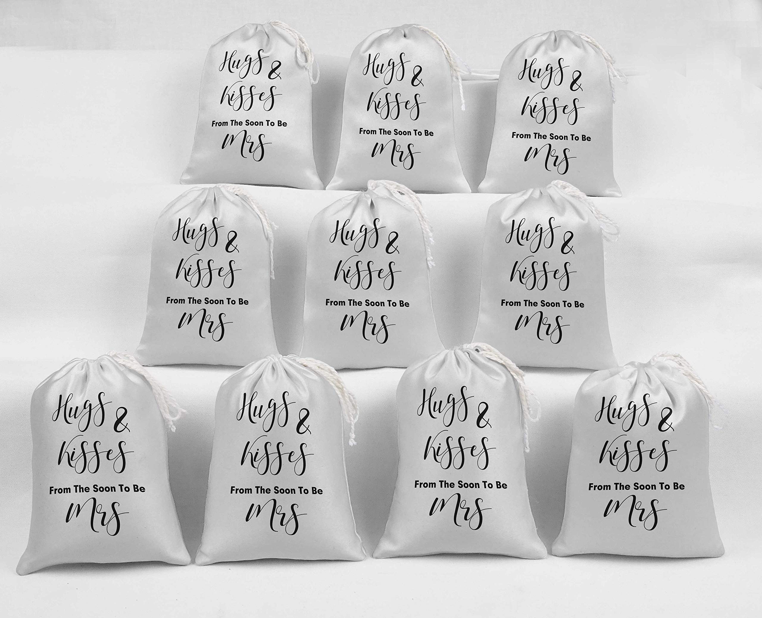 Darling Souvenir White Hugs And Kisses Wedding Favor Bags - 15pcs Elegant Gift Pouches for Bridal Shower, Anniversary & Party Favors - Perfect for Wedding Decorations, Baby Showers & Special Events