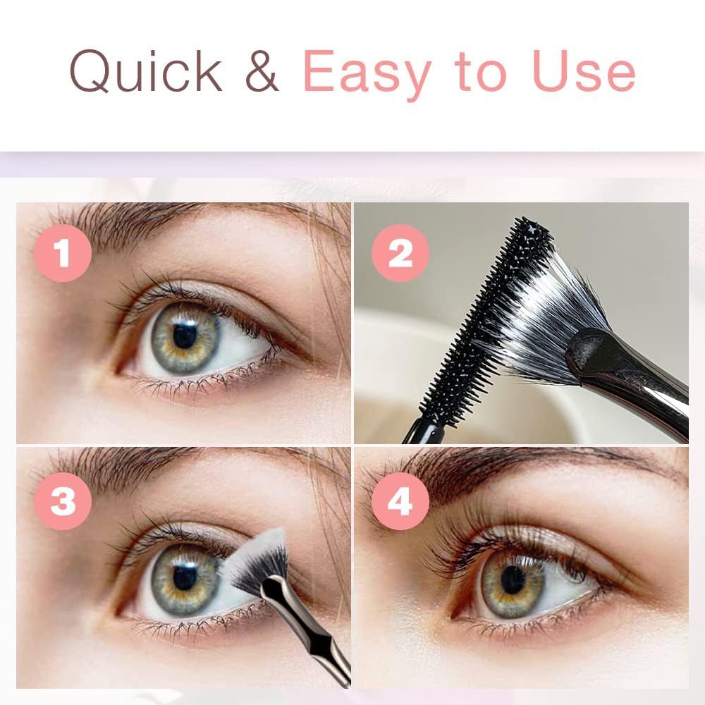 2024 New Folding Angle Scalloped Lash Brush - Dual-Ended Mascara & Eyelash Separator Tool for Upper & Lower Lashes (2 Pack) | Perfect for Professional Makeup Artists & Home Beauty Routines