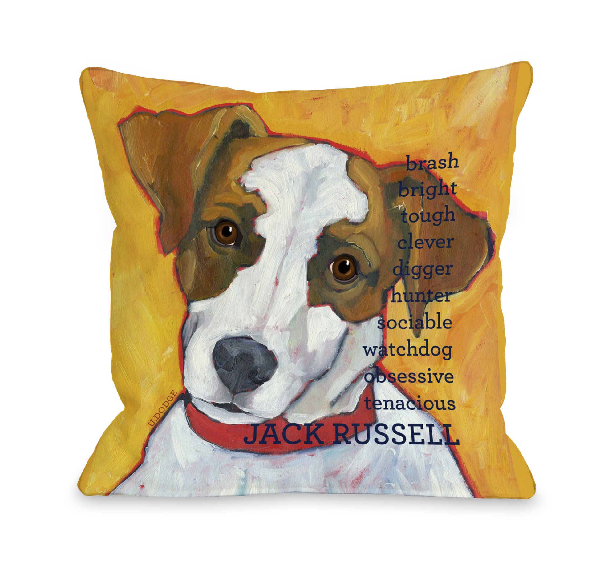 Jack Russell 2 Throw Pillow - 16x16 Inch Decorative Cushion Cover | Perfect for Living Room Sofa, Bedroom Decor & Dog Lover Gifts