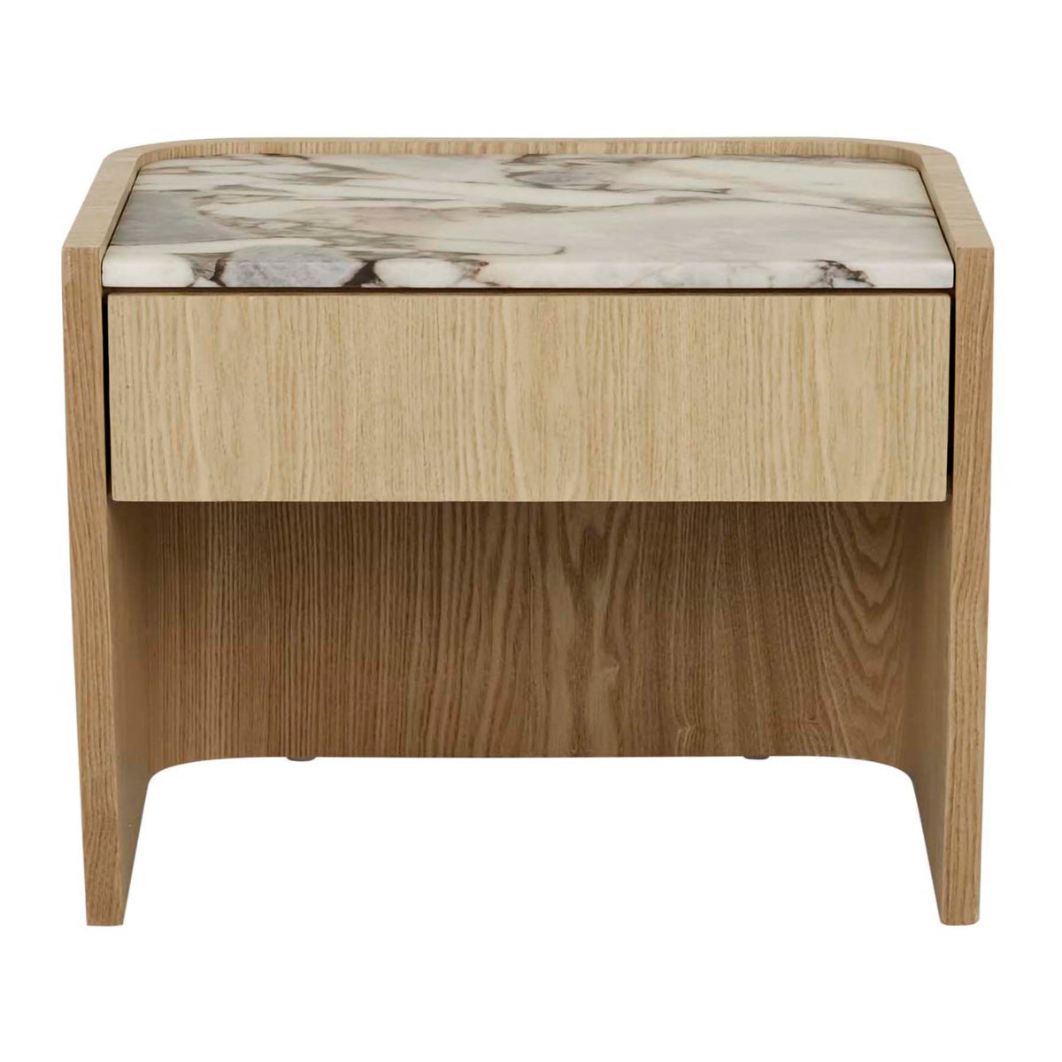 Globe West Elsie Bedside Table - Modern Nightstand with Storage Drawer for Bedroom, Living Room & Office - Stylish Wooden End Table with Shelf