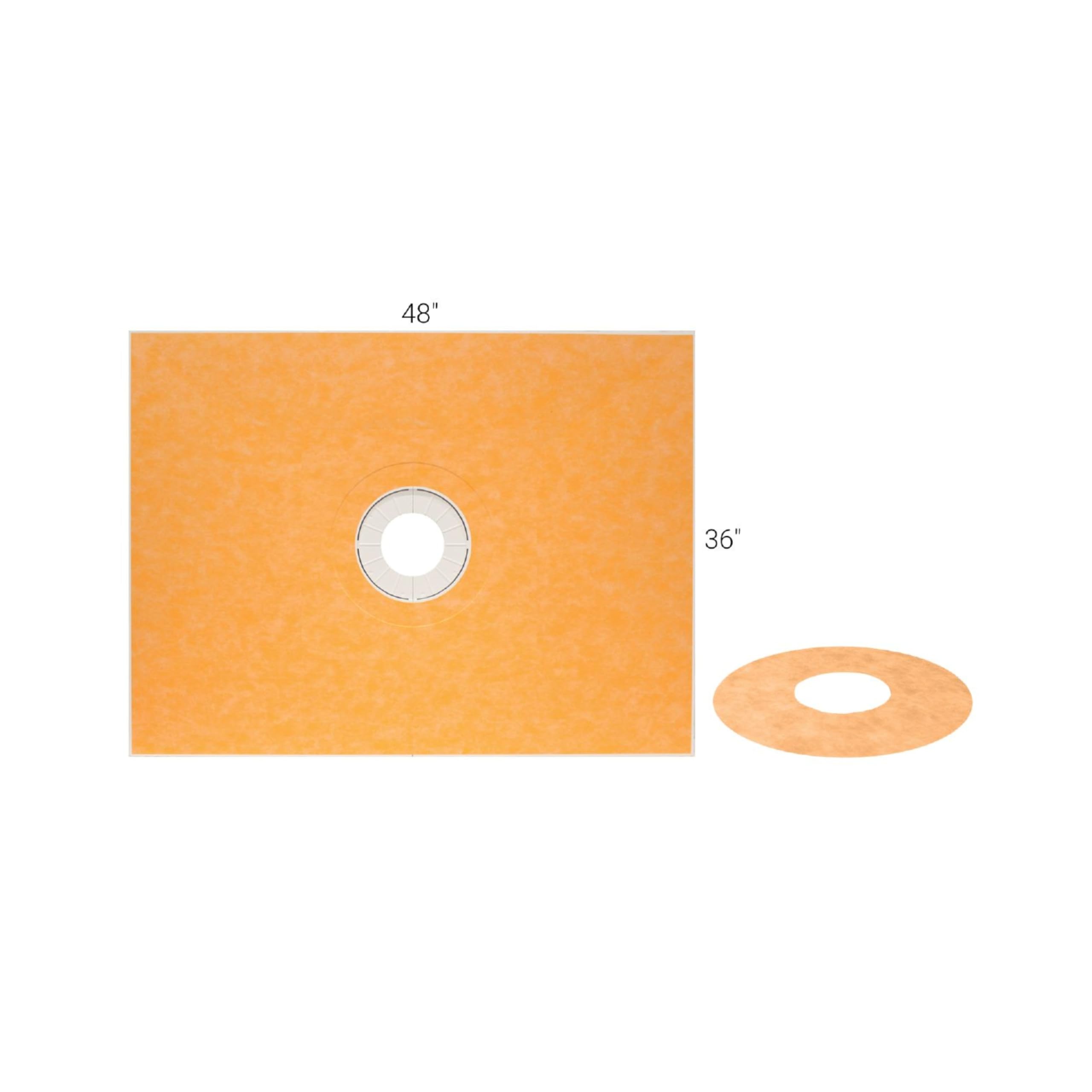 Schluter Kerdi Prefabricated Sloped Shower Tray - 36x48 Inch Waterproof Shower Base with Center Drain - Lightweight Polystyrene for Easy Installation - Ready to Tile Bathroom Floor - Perfect for Modern Walk-In Showers and Bathroom Renovations