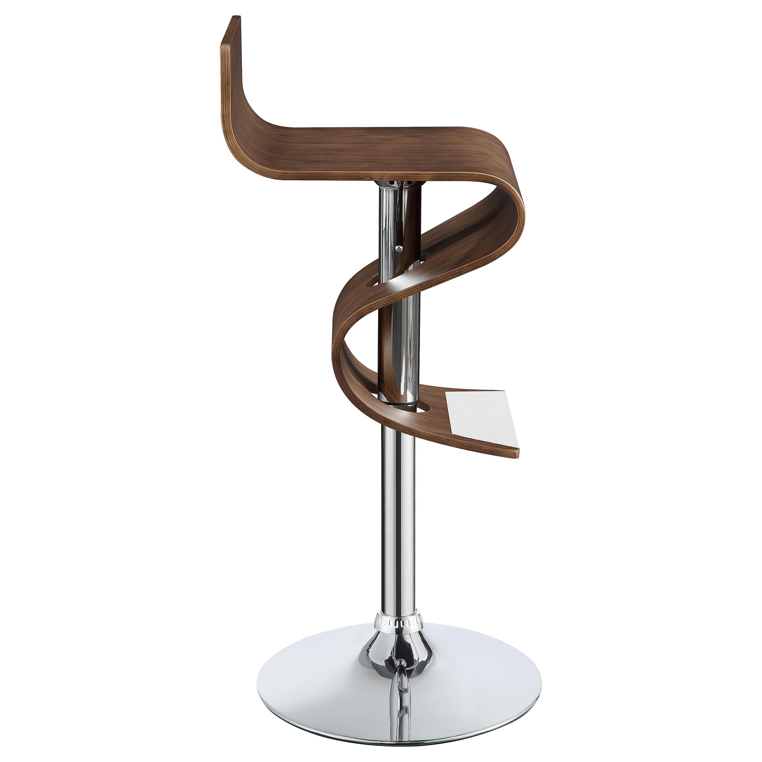 Adjustable Walnut Bar Stool with Swivel Seat - Modern Kitchen & Counter Height Stool for Home Bar, Breakfast Nook, and Restaurant Use - Coaster Furniture Model 100396