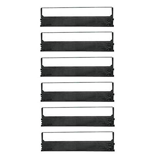 Compatible Replacement Printer Ribbon for Radio Shack DMP-136/250 - 6 Pack (26-2824) | High-Quality Black Ink Cartridge for Office & Home Printing Needs
