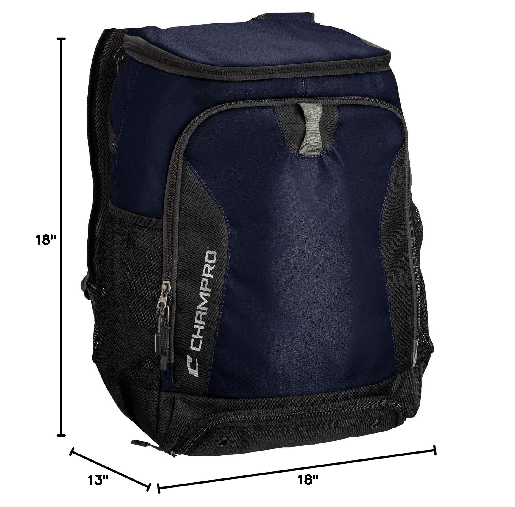 CHAMPRO Fortress 2 Sports Backpack - Durable Gym Bag for Basketball, Football & Baseball | Perfect for Training, Travel & School Backpack Organization