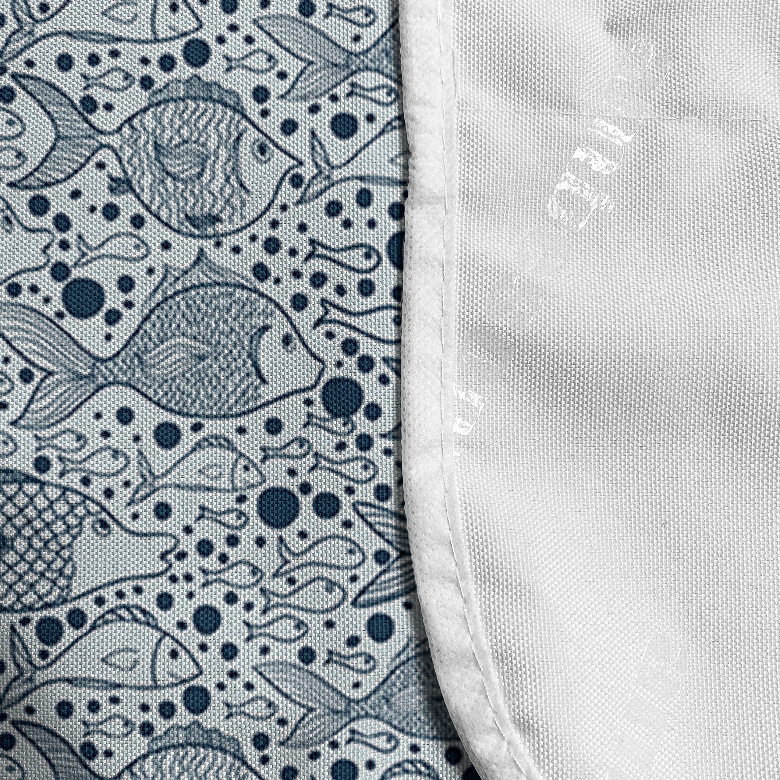 Ambesonne Vintage Blue Microwave Oven Cover - Waterproof Kitchen Organizer with Pockets, Underwater Life Theme with Fish & Bubbles, 36 x 12 Inches, Pale & Dark Blue - Perfect for Coastal & Nautical Themed Kitchens