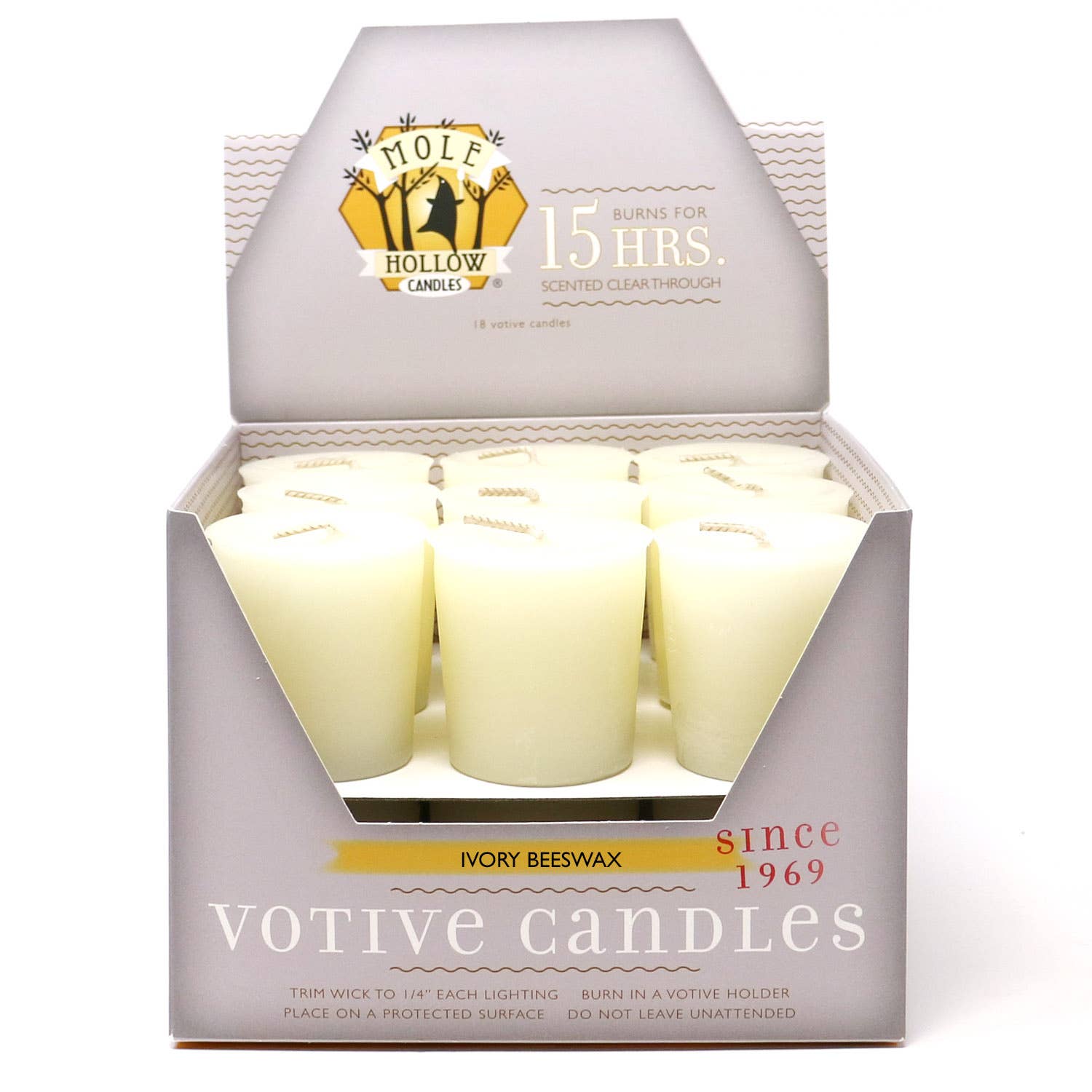 Premium Ivory Beeswax Votive Candles - Unscented Natural Wax Candles for Home Decor, Wedding Centerpieces & Relaxation