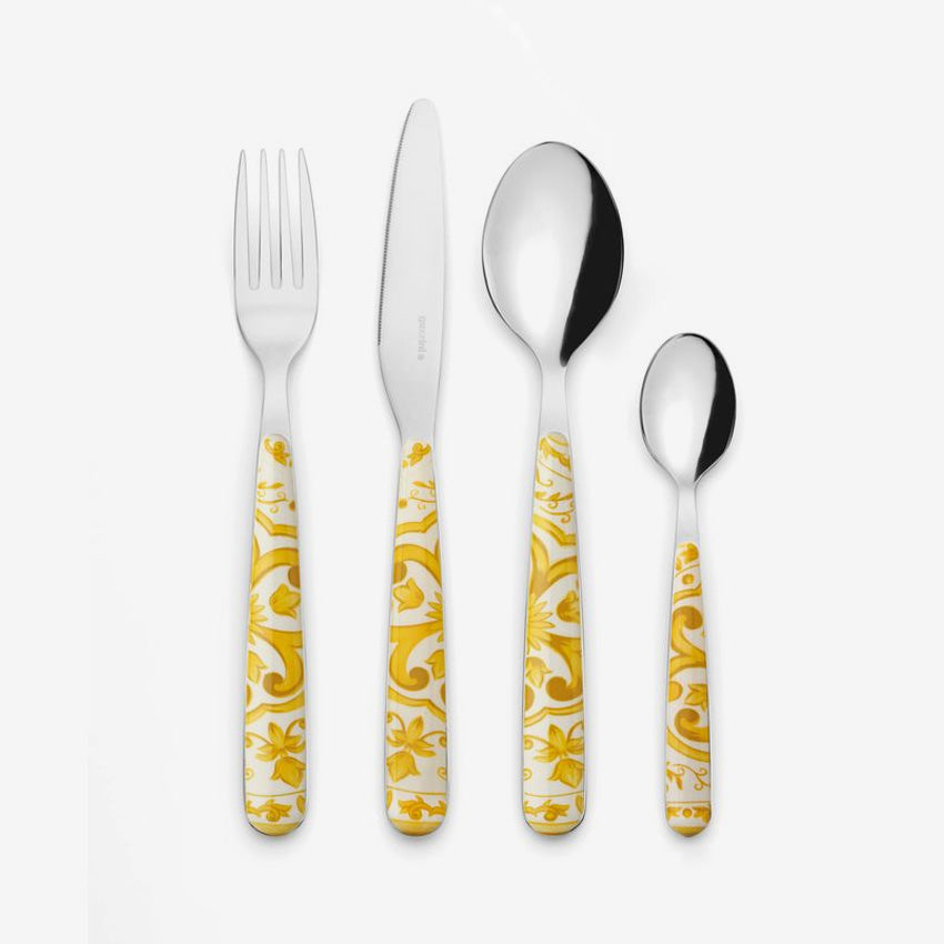Guzzini Blues 24-Piece Stainless Steel Cutlery Set - Knife Fork Spoon Set for Dining, Kitchen & Entertaining - Dishwasher Safe Flatware for Home & Restaurant Use