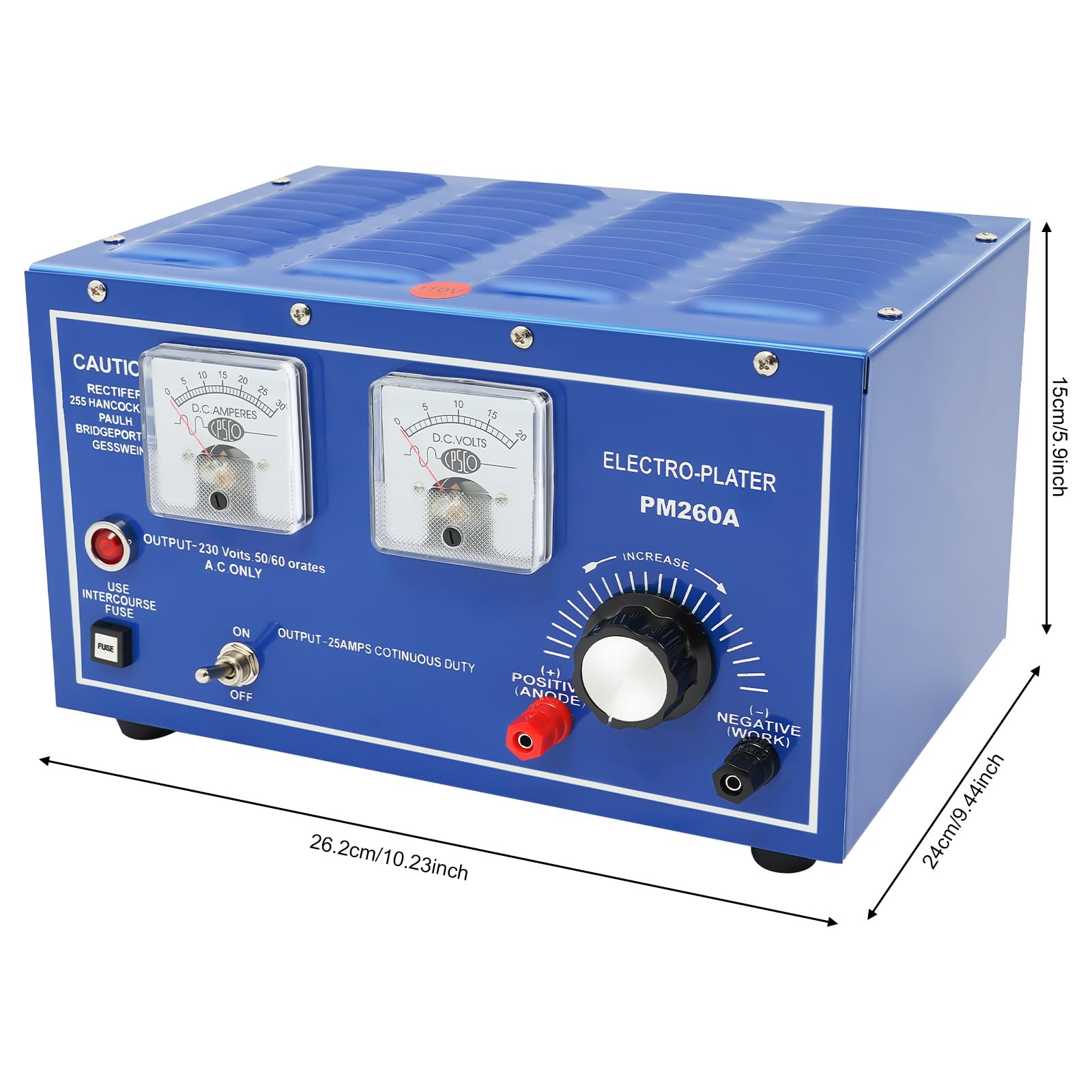 YUMIONB Silver Plating Machine Kit - 10.23x9.44x5.9 Inches Jewelry Electroplating Rectifier for Gold, Silver Surface Treatment | Perfect for DIY Crafts, Electronics Repair & Musical Instrument Maintenance