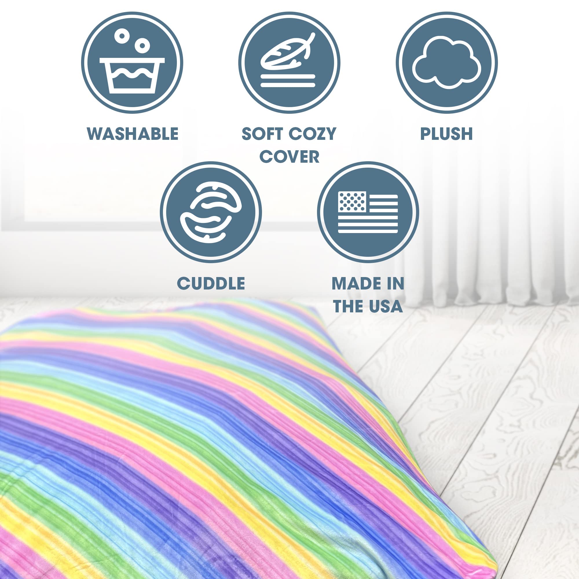 Foamma 36x36 Inch Crash Pad - 3x3 Feet Sensory Foam Mat for Kids & Adults - Ultra Comfortable, Washable Rainbow Cover - Perfect for Playrooms, Therapy, Jumping & Relaxation - Great for Sensory Play, Autism Support & Home Gym Use