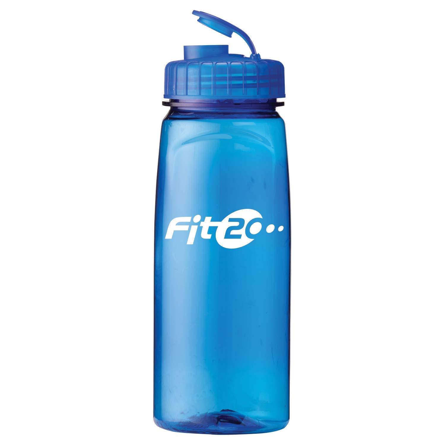 Custom 24 oz Water Bottles with Logo - PolySure™ Grip'N Sip Leak-Proof Sports Bottle - Bulk 150pcs at $1.69 Each - Translucent Blue Promotional Drinkware - Perfect for Gyms, Schools & Corporate Events