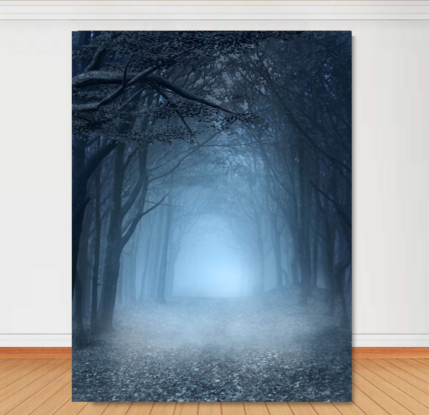 Misty Dark Forest Halloween Backdrop - 5x7ft Photography Background for Vampire, Witch, Wizard & Ghost Themed Parties - Perfect for Spooky Decor, Photo Props & Magic-Themed Events