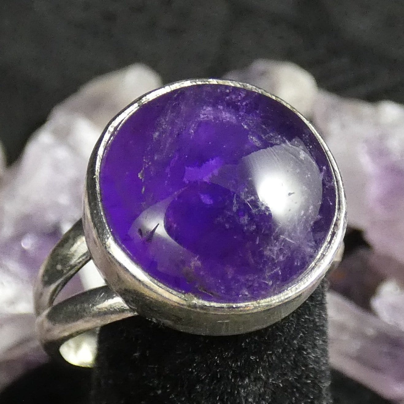Natural Amethyst Sterling Silver Ring for Women - Size 7 | Elegant Purple Gemstone Jewelry for Everyday Wear, Gift Giving & Special Occasions