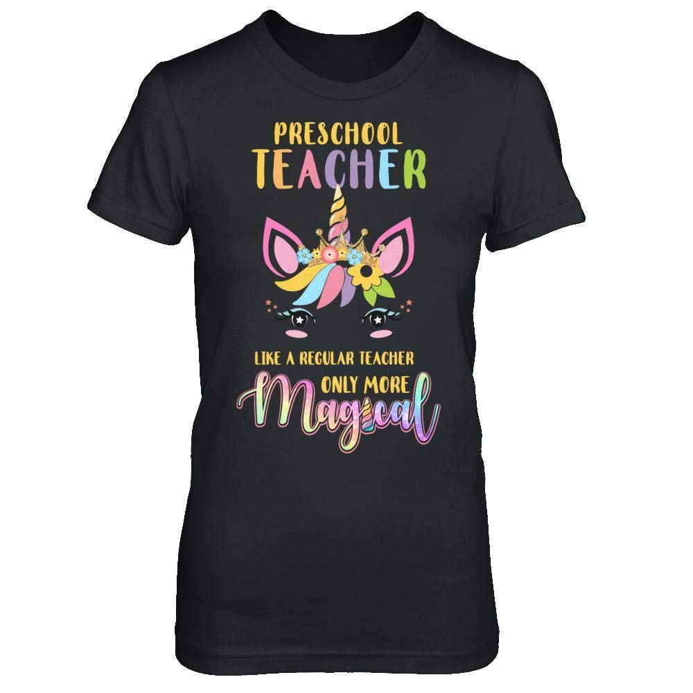 Women's Cute Magical Unicorn Teacher T-Shirt - Short Sleeve Preschool Educator Gift Tee - Perfect for Teacher Appreciation Week, Classroom Outfits & Casual Wear
