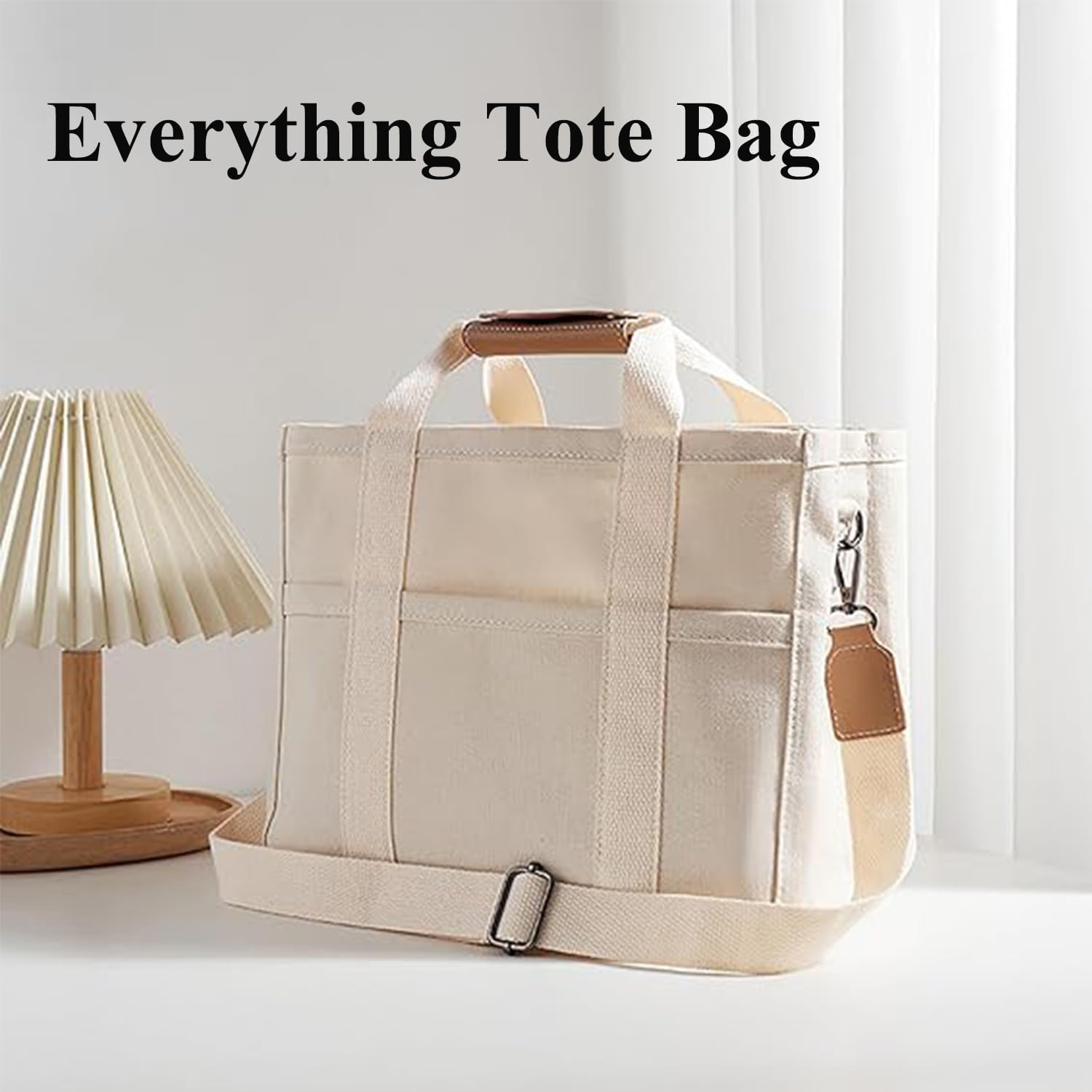 Stylish Canvas Tote Bag with Multiple Compartments - Perfect for Work, Travel & Shopping | Durable Everything Organizer Bag