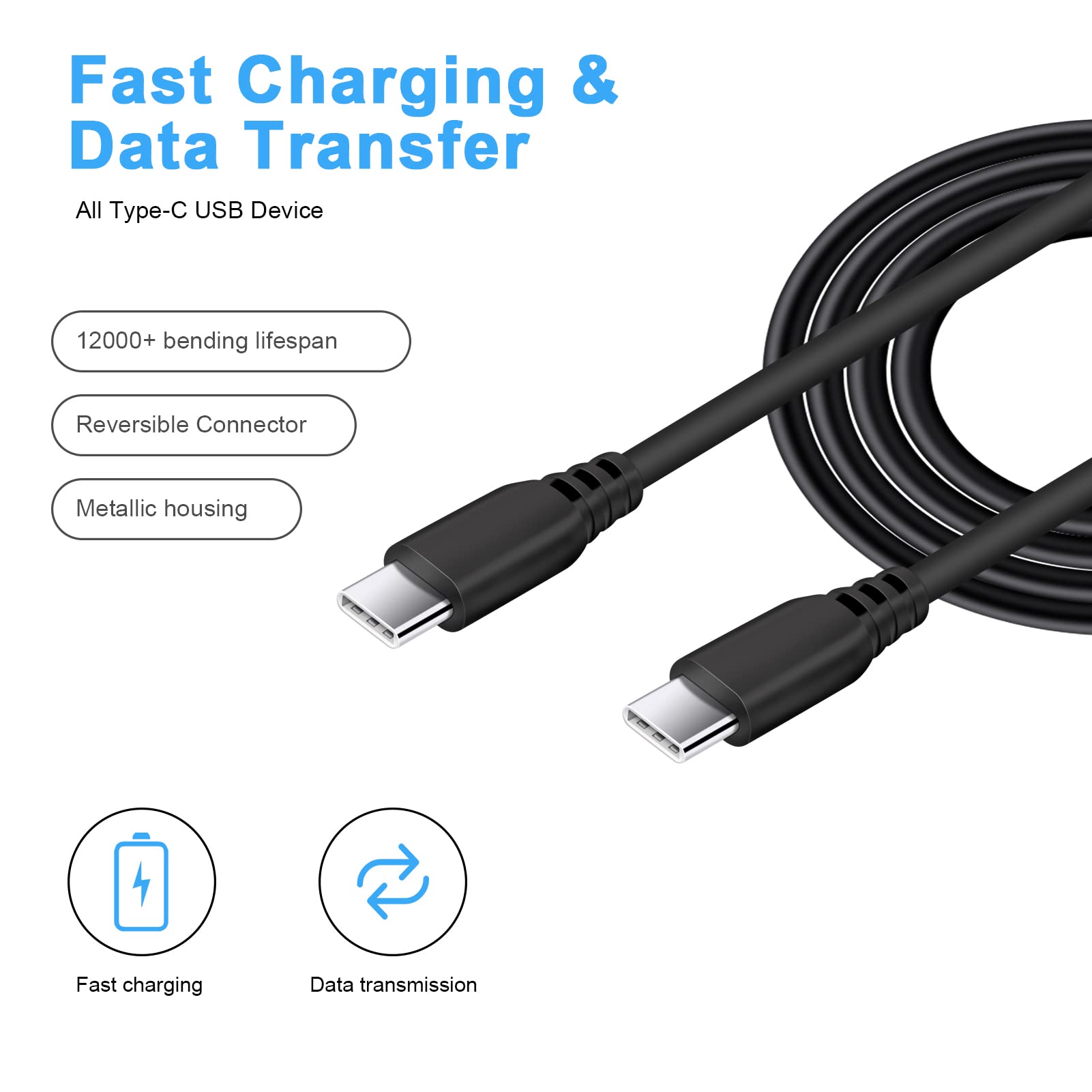 20W USB C Fast Charger Block & 6FT C to C Cable - Compatible with Samsung Galaxy A14 5G/A13 5G/S21 FE/A03s/A23/A53 5G/A12/S22/S20 FE/A42/Z Fold 4/Note 21, Google Pixel 7 Pro/6a/5XL/4, iPad Pro 12.9/Mini 6/Air 4 - PD Charger for Home, Office & Travel