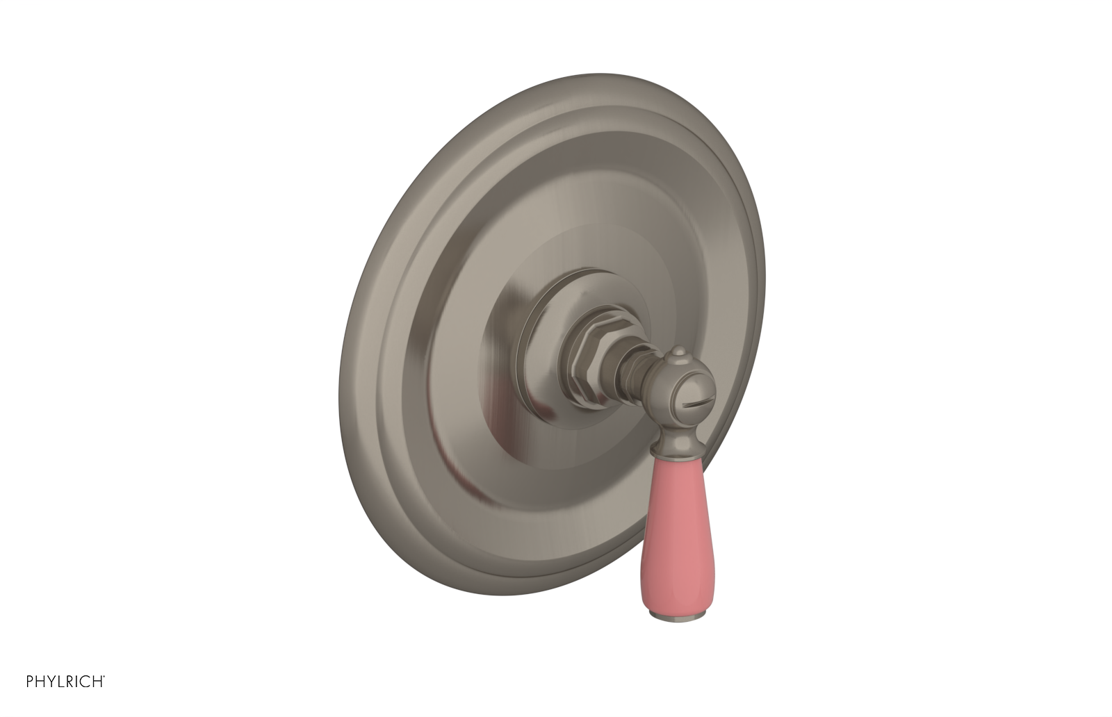 Jamestown Thermostatic Shower Trim Kit with Lever Handle & Pink Accents - Model 4 735 - Perfect for Modern Bathroom Renovations & Spa-Like Shower Experiences