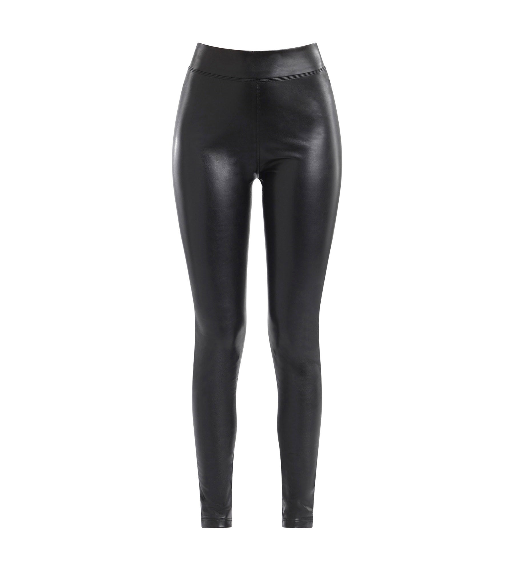 Matte Vegan Leather Leggings for Women - Black | Comfy & Stylish | Perfect for Yoga, Workouts & Casual Wear