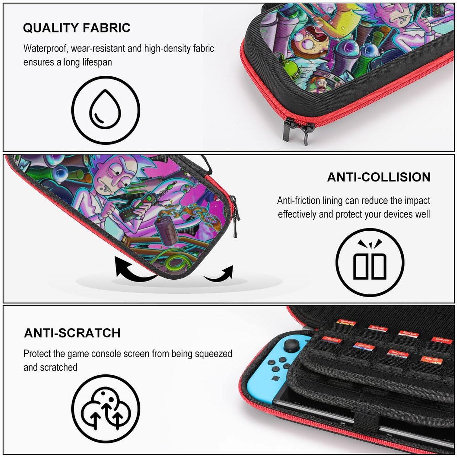 Bopanku Protective Carrying Case for Nintendo Switch & Switch OLED - Portable Travel Game Storage Case with Durable Design | Perfect for Travel, Commuting, and Gaming On-The-Go (Style8)