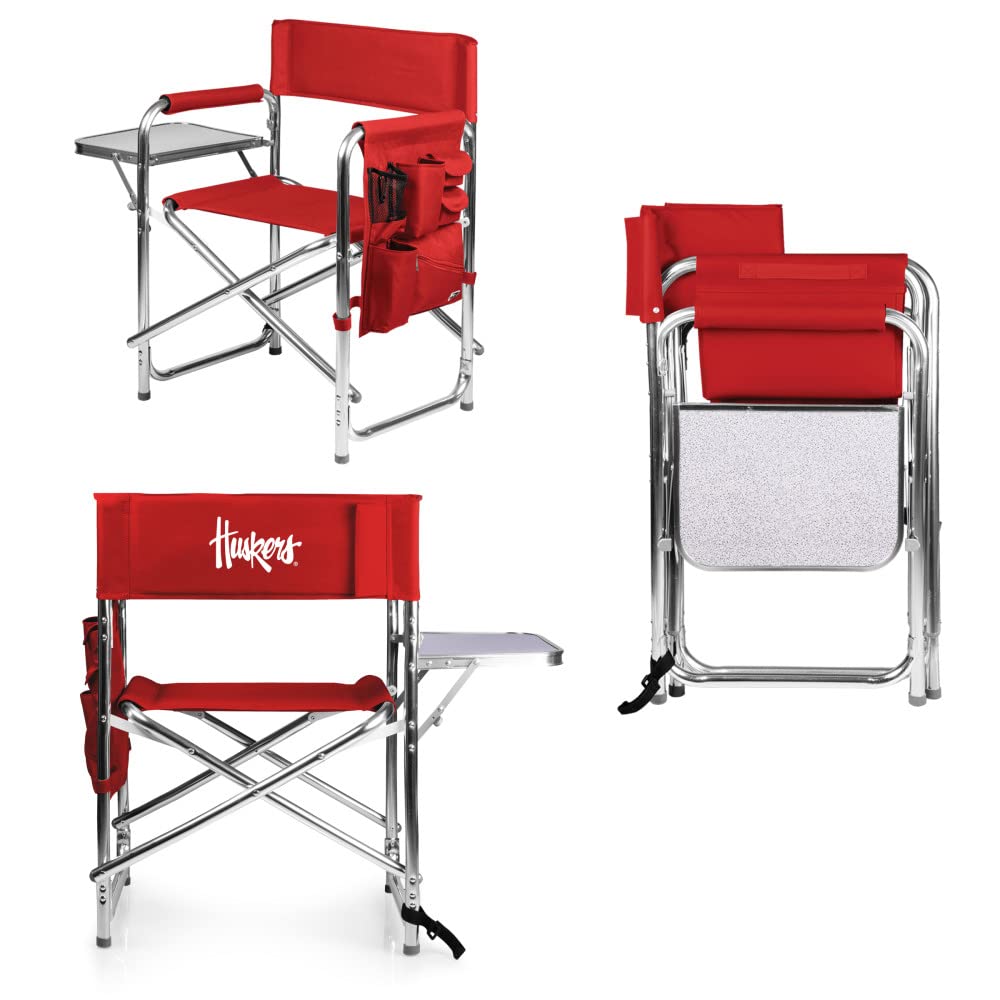 PICNIC TIME NCAA California Bears Folding Sports Chair with Side Table - Portable Beach & Camping Chair for Adults - Perfect for Tailgating, Outdoor Events & Picnics