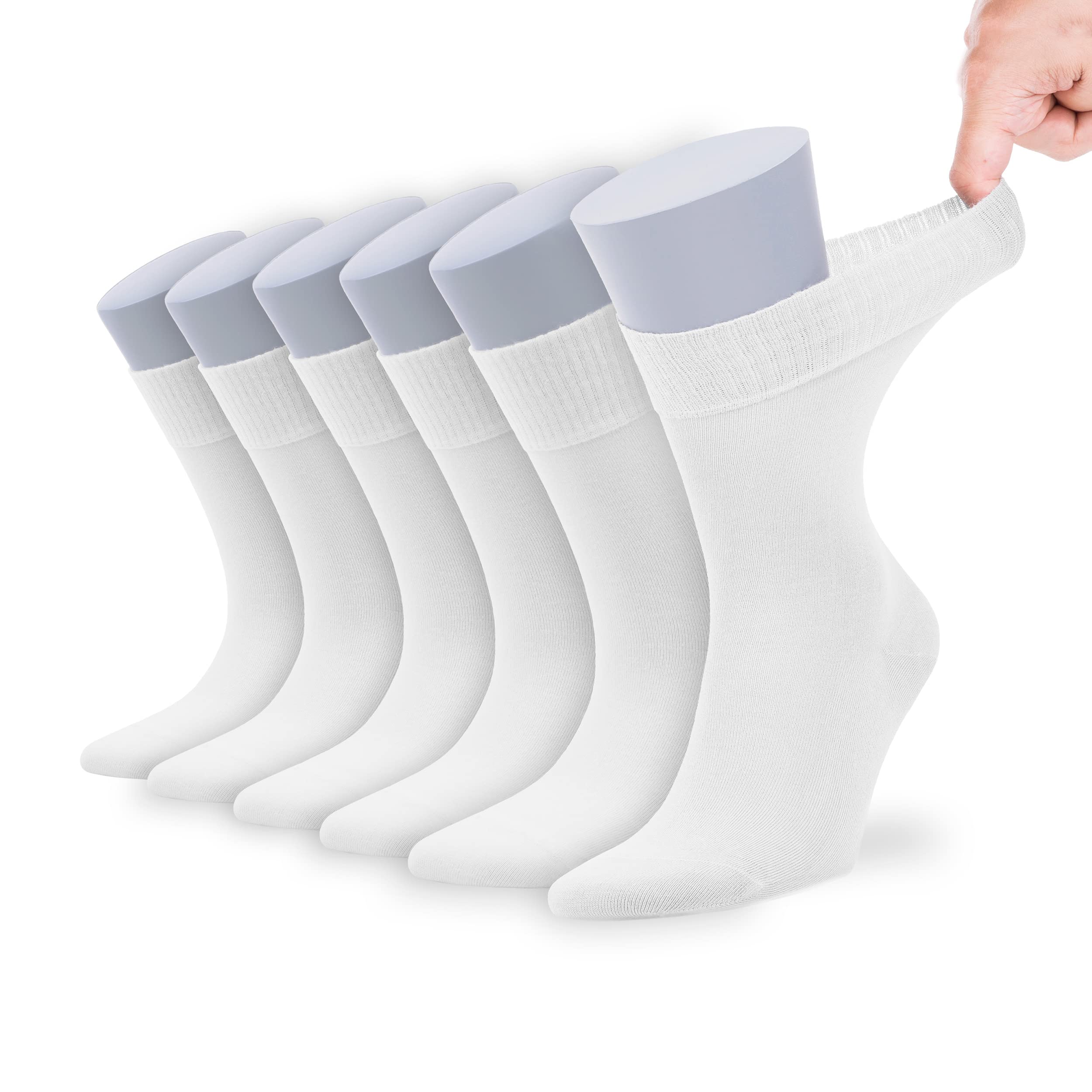Diabetic Socks for Men & Women - Breathable Bamboo Rayon Crew Socks (2/4/6 Pairs) - Ideal for Diabetes, Circulation & Comfort - Perfect for Daily Wear, Travel & Medical Use