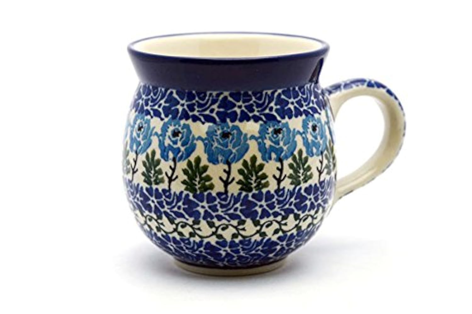 Handmade Polish Pottery Mug - 15oz Bubble Design in Antique Rose - Perfect for Coffee, Tea & Home Decor