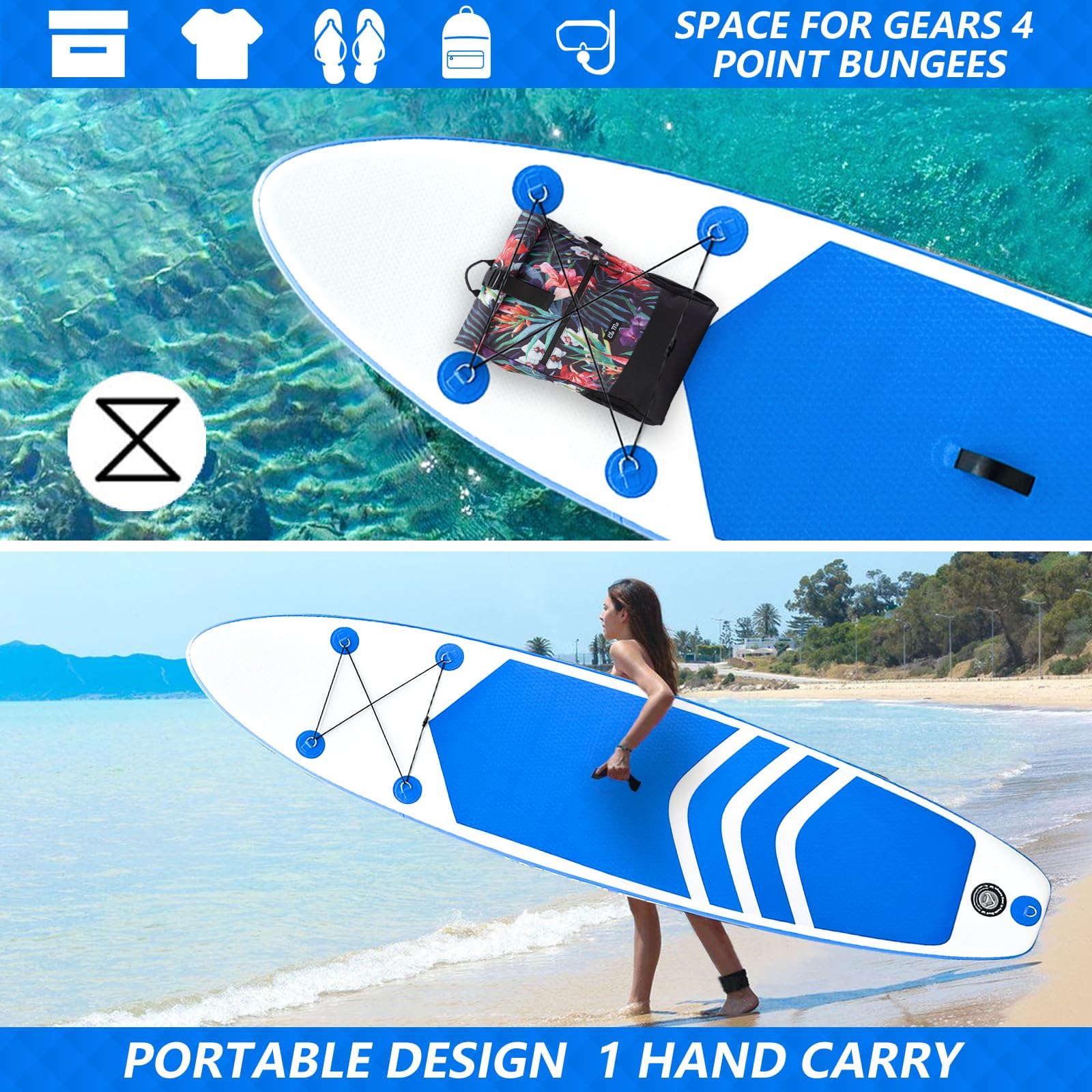 Premium Inflatable Stand Up Paddle Board 10' - Lightweight SUP with Paddle, Pump & Carry Bag - Yoga & Fitness Board for Adults & Teens - Perfect for Lakes, Rivers & Ocean Paddling