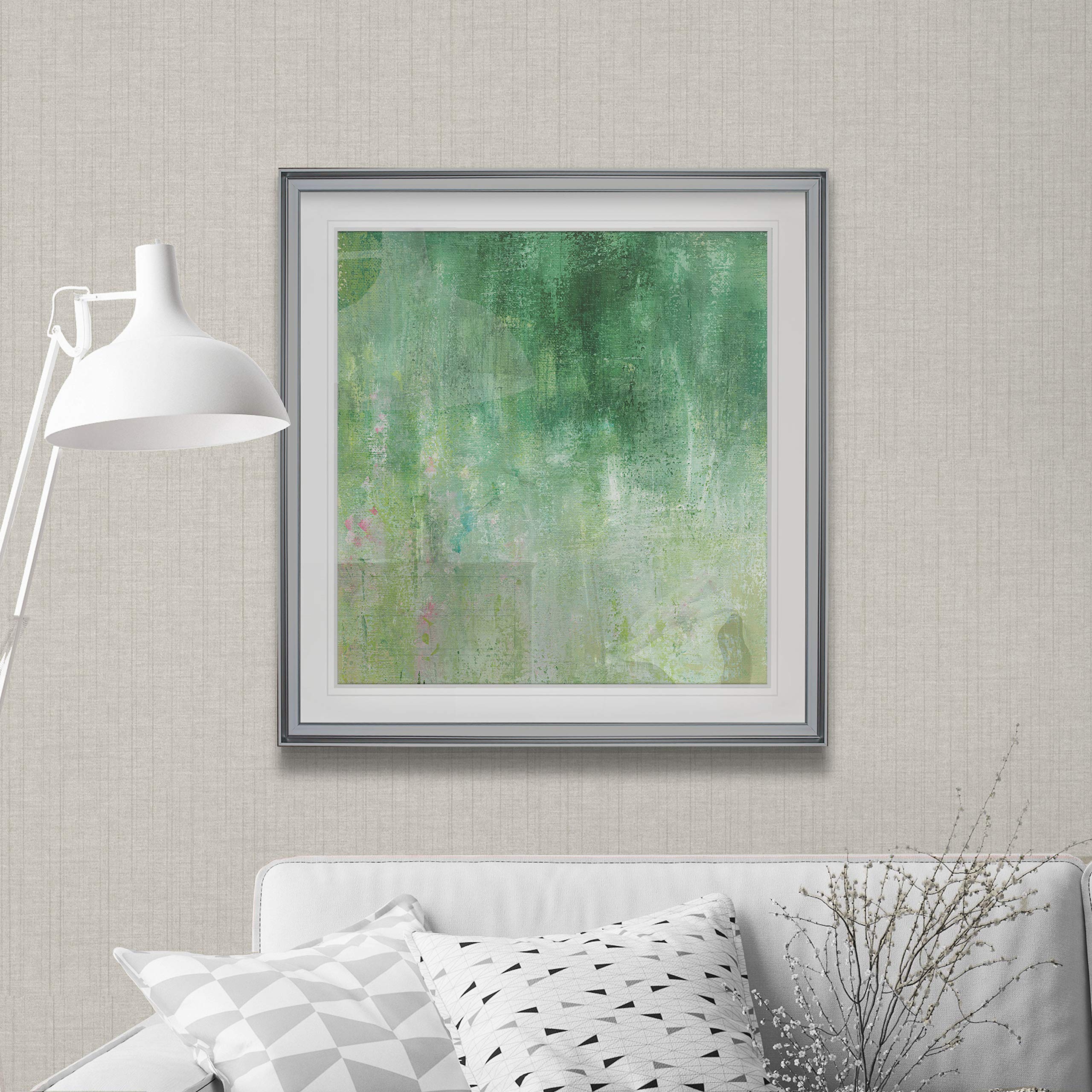 Wexford Home Abstract Artwork - Cealdon Garden Contemporary Framed Canvas Painting, Modern Wall Decor, Giclee Print, 38x38 Inches, Silver - Perfect for Living Room, Bedroom & Office Decor