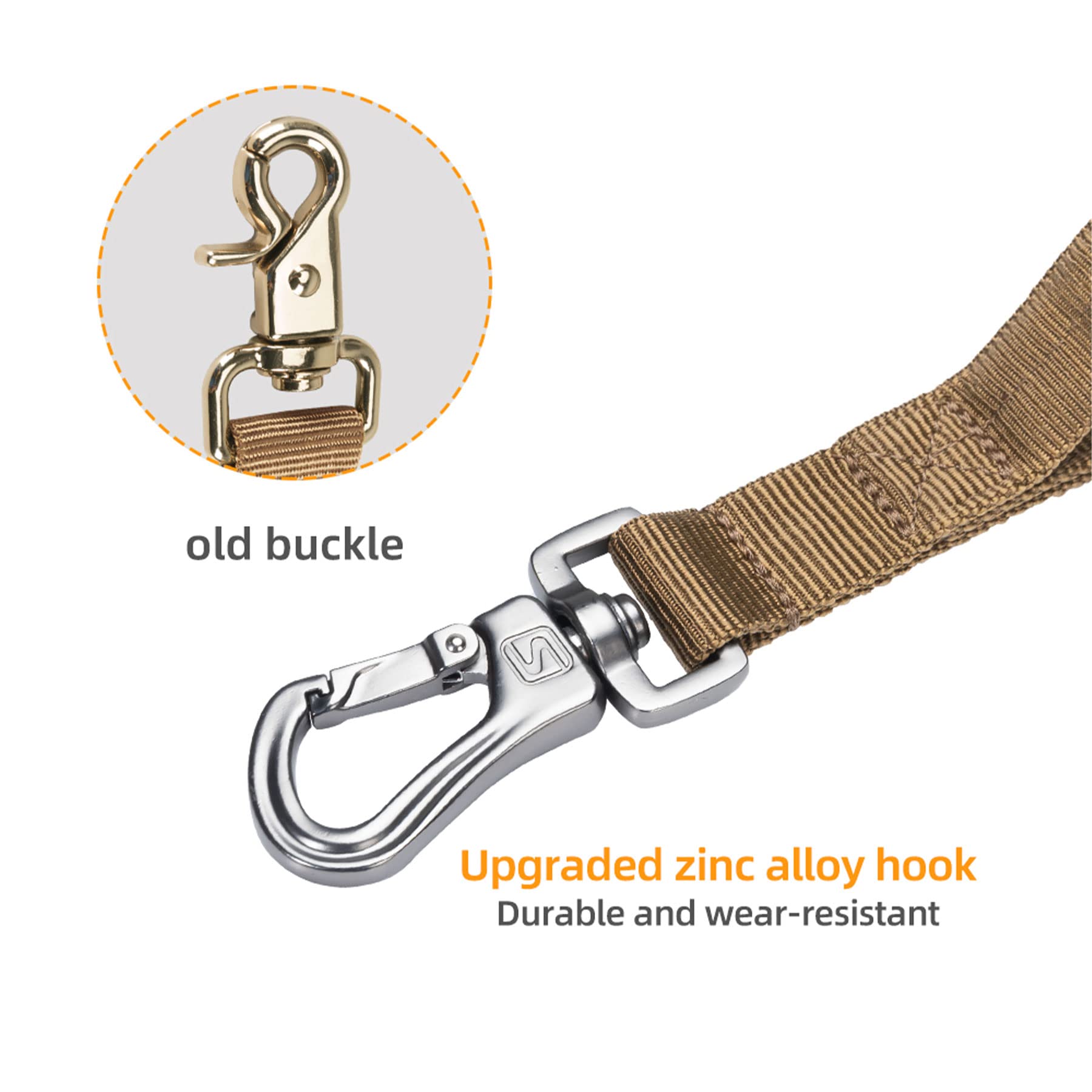 L Size Tactical Dog Collar - Heavy Duty Nylon Adjustable K9 Collar with Bungee Leash for Military & Police Dogs - Perfect for Training, Hiking & Outdoor Adventures
