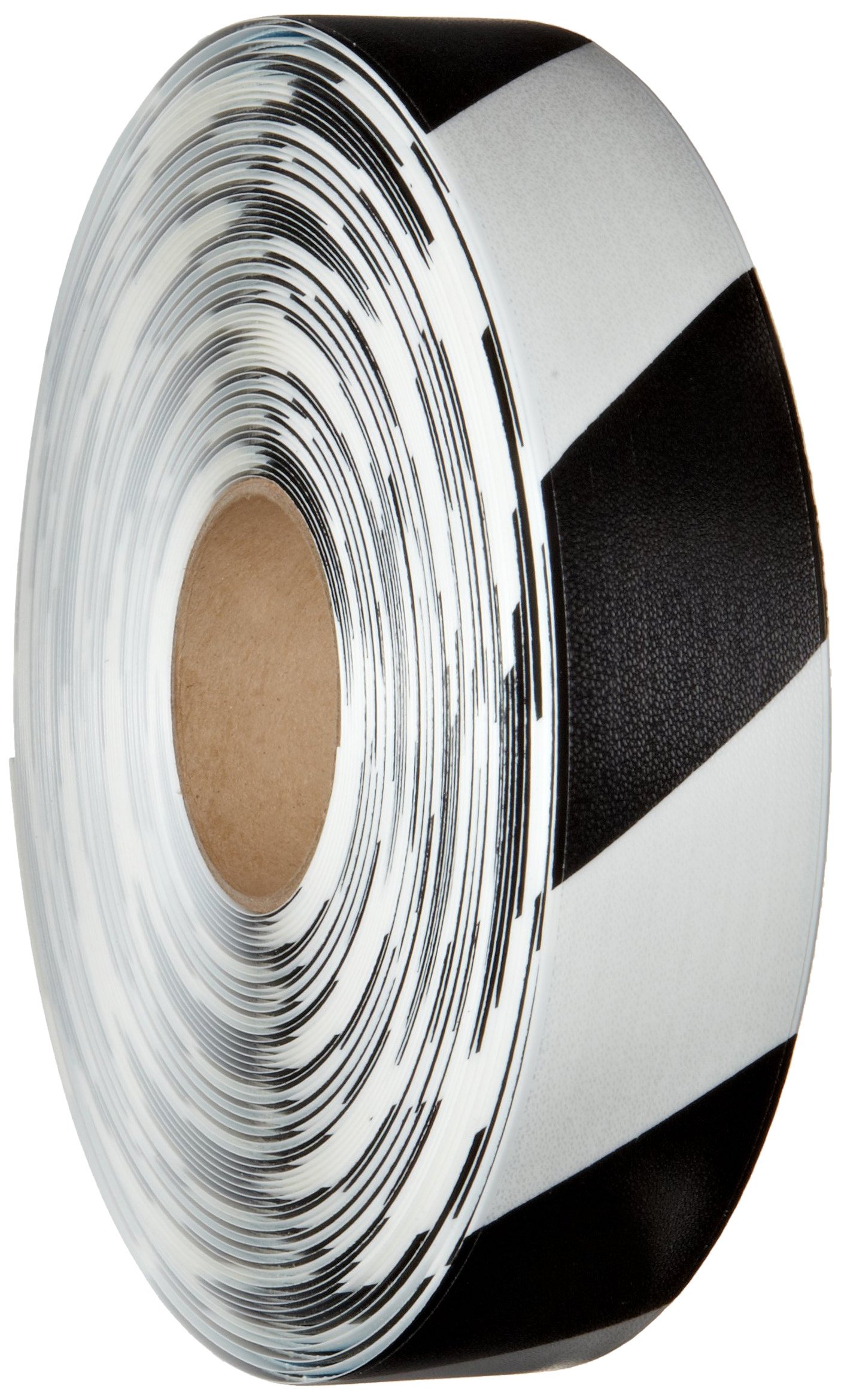 Mighty Line 4RWCHV 4-Inch x 100-Feet White and Black Floor Tape - Heavy Duty Anti-Slip Safety Tape for Warehouses, Factories, and Industrial Workspaces