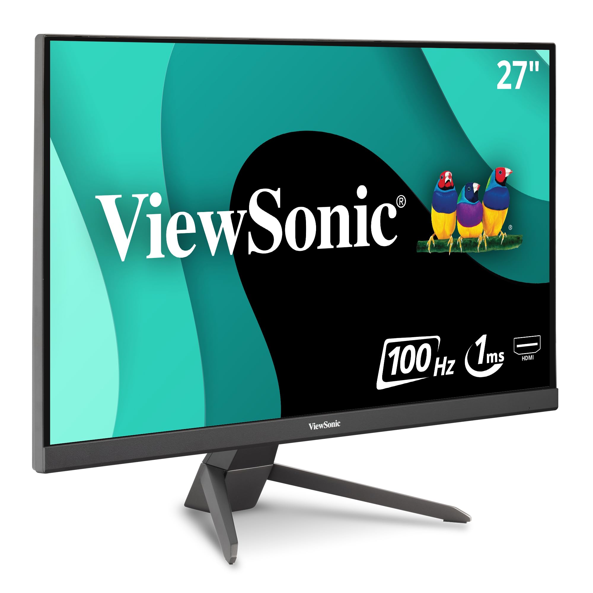 ViewSonic VX2767-MHD 27 Inch Full HD 1080p Gaming Monitor - 100Hz Refresh Rate, 1ms Response Time, AMD FreeSync, Ultra-Thin Bezel Design, Eye Care Technology, HDMI/VGA/DP Ports - Perfect for Esports, PC Gaming & Home Office Setup