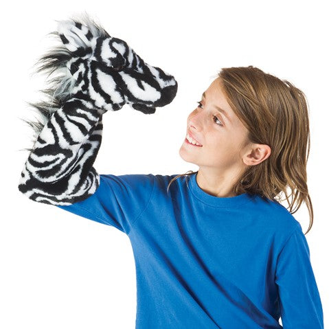 Folkmanis Zebra Hand Puppet - Realistic Stuffed Animal Toy for Kids, Storytelling & Educational Play - Perfect for Classroom, Theater & Imaginative Play at Home