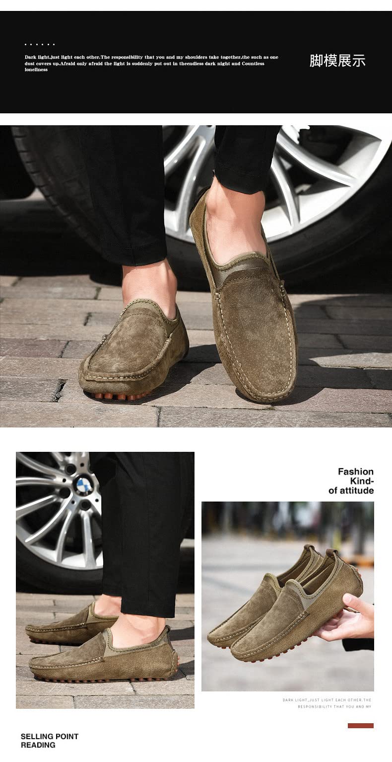 Santimon Men's Penny Loafers - Slip-On Suede Moccasins for Driving, Casual & Dress Wear | Comfortable Boat Shoes for Work, Travel & Everyday Use