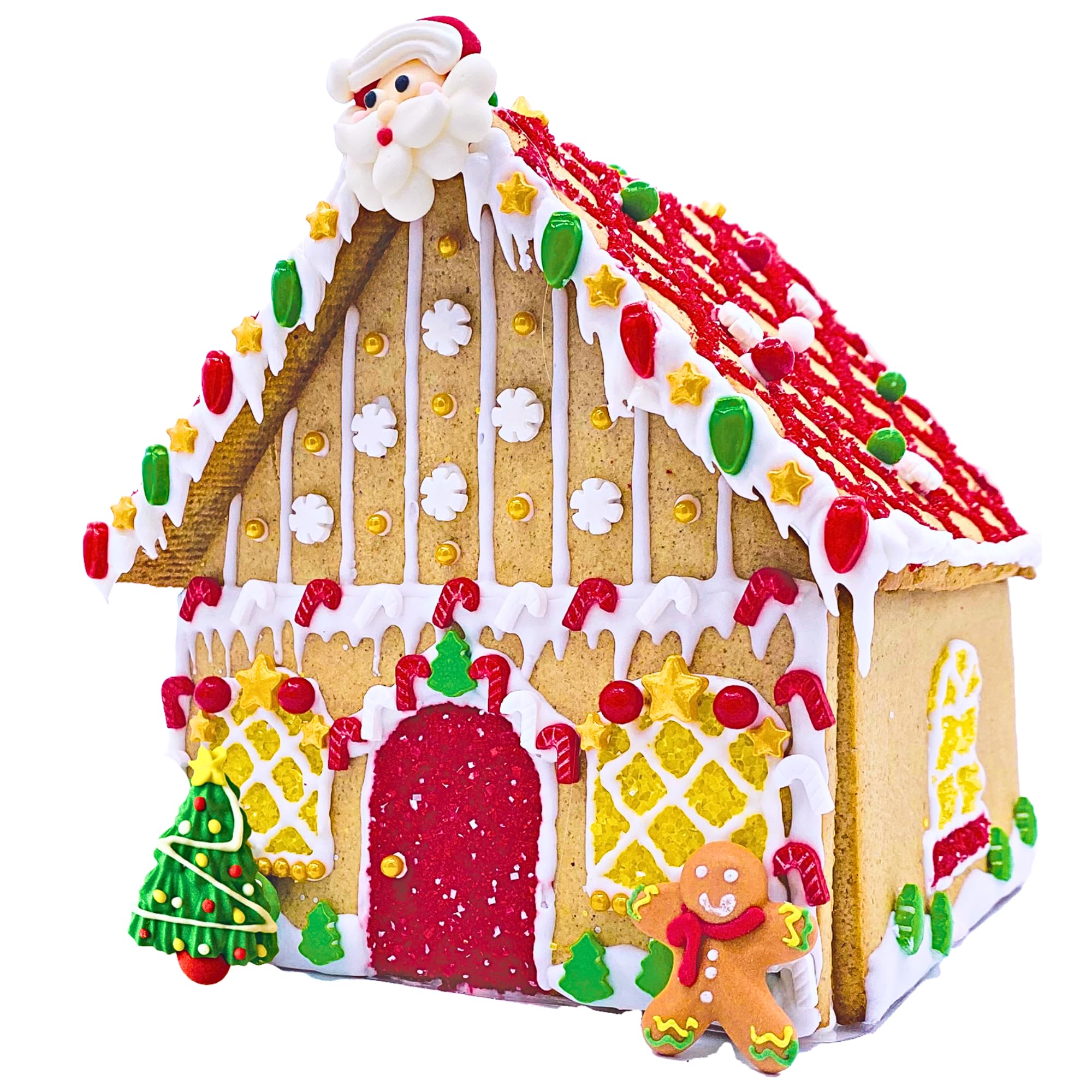 Premium Gingerbread House Kit - Pre-Baked Cookies, Royal Icing, Sprinkles & Candy Decorations for Christmas Baking | Easy Assembly with Thermoform Mold | Holiday Cookie Decorating Gift for Family & Kids