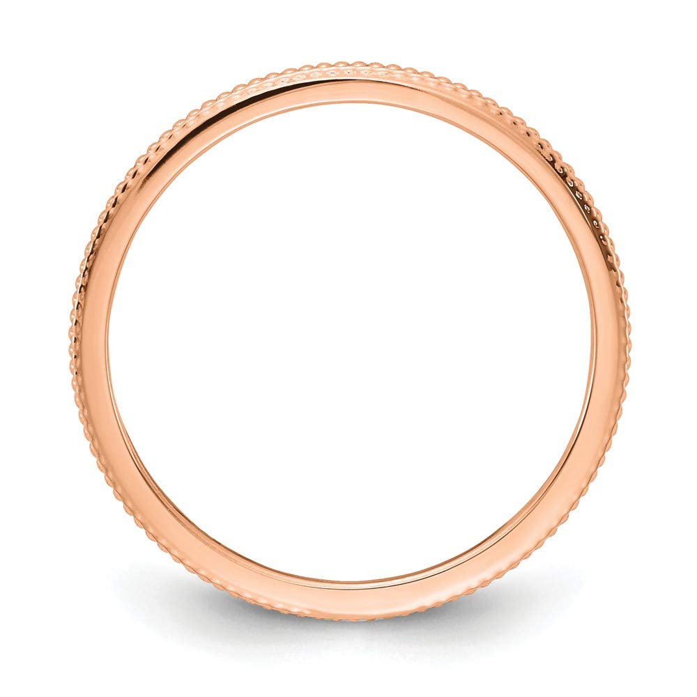 10K Yellow Gold, White Gold, or Rose Gold 1.2mm Bead Stackable Wedding Band Ring - Thin Dainty Stackable Ring for Women, Perfect for Bridal Sets, Anniversary Gifts, or Everyday Wear