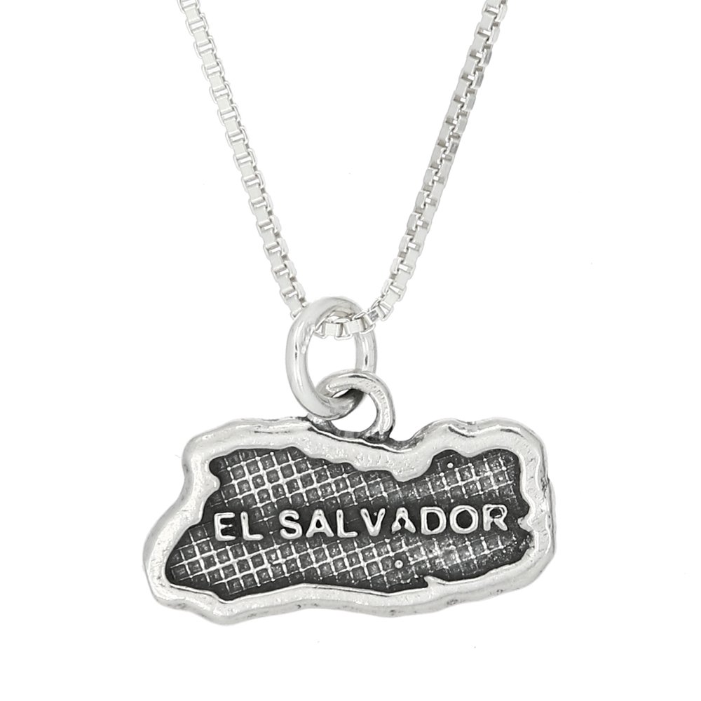 Sterling Silver El Salvador Map Necklace - Perfect for Travel Gifts