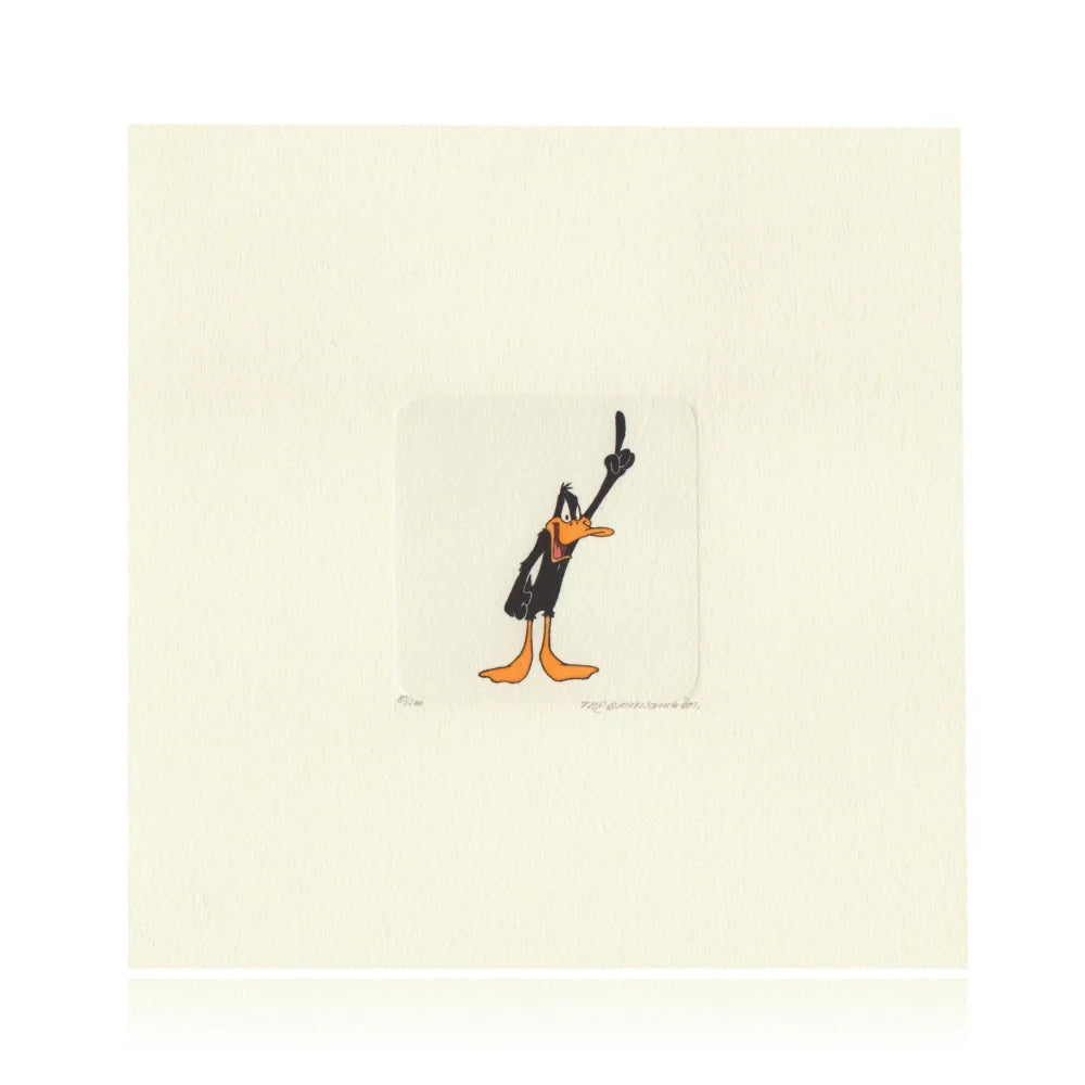 Vintage Daffy Duck Etching Artwork by Sowa & Reiser - Limited Edition #D/500 - Hand-Painted Looney Tunes Collectible - Perfect for Cartoon Fans & Home Decor