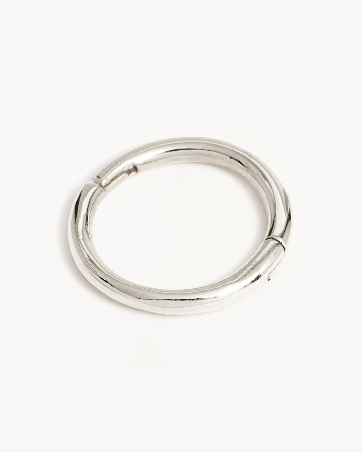 14K Solid White Gold Sleeper Hoop Earrings 8mm - Hypoallergenic & Tarnish-Free for Sensitive Ears | Perfect for Everyday Wear, Gifts & Special Occasions