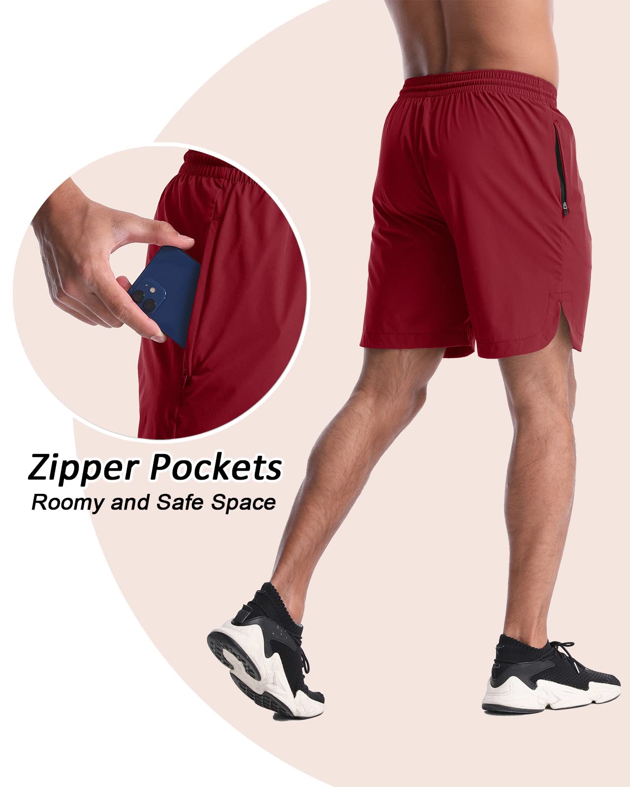 **CANGHPGIN 2 Pack Men's 7'' Running Shorts - Quick Dry Athletic Gym Shorts with Pockets for Workout, Jogging & Training | Lightweight & Breathable for Sports & Outdoor Activities**