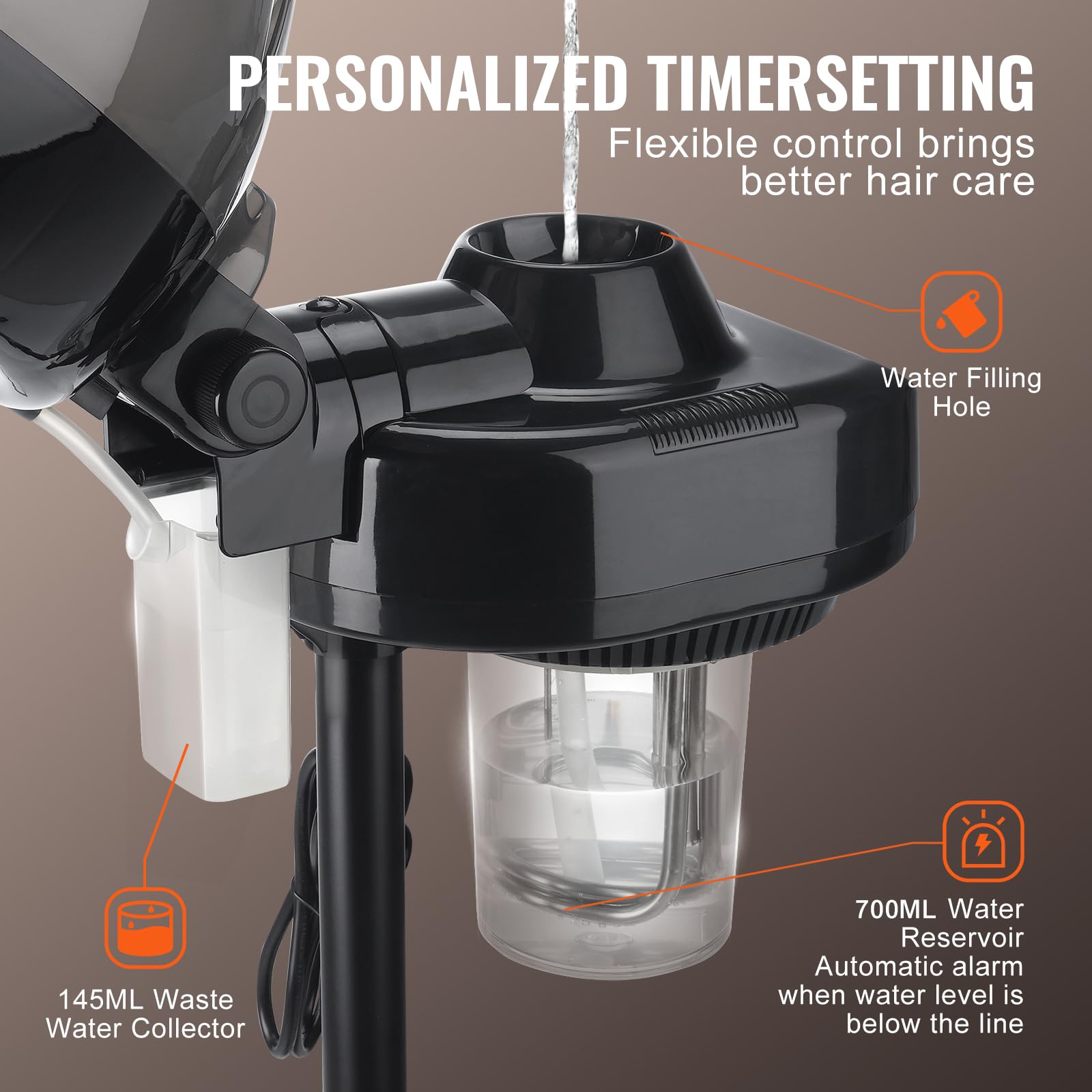 VEVOR Professional Hair Steamer for Deep Conditioning & Hair Treatment - 11.81