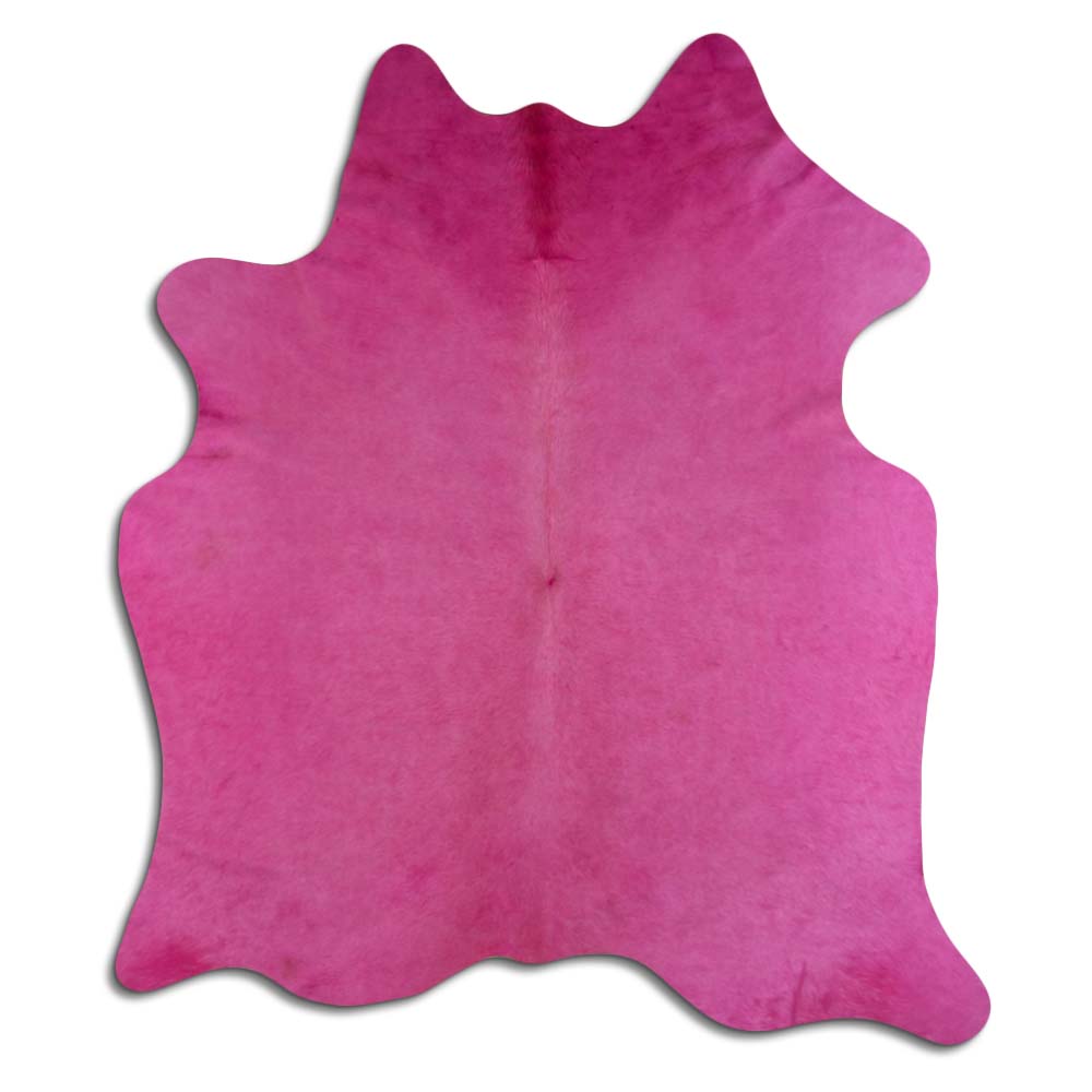 Hot Pink Dyed Cowhide Hair Rug - Stylish & Durable for Living Room, Bedroom, or Office Decor