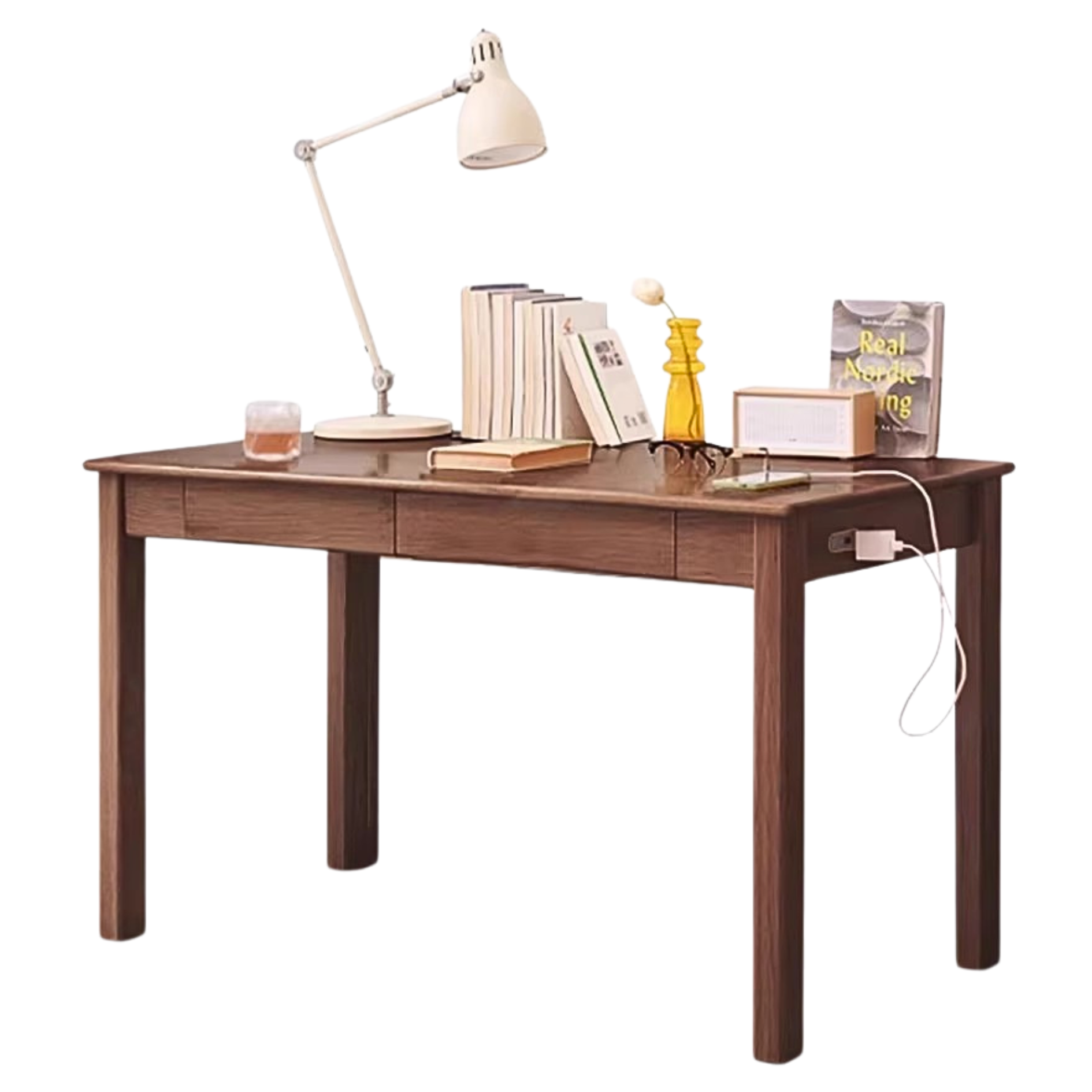 Premium Solid Wood Office Desk - Black Walnut, Oak & Ash Options | Modern Home Office & Executive Workspace Furniture