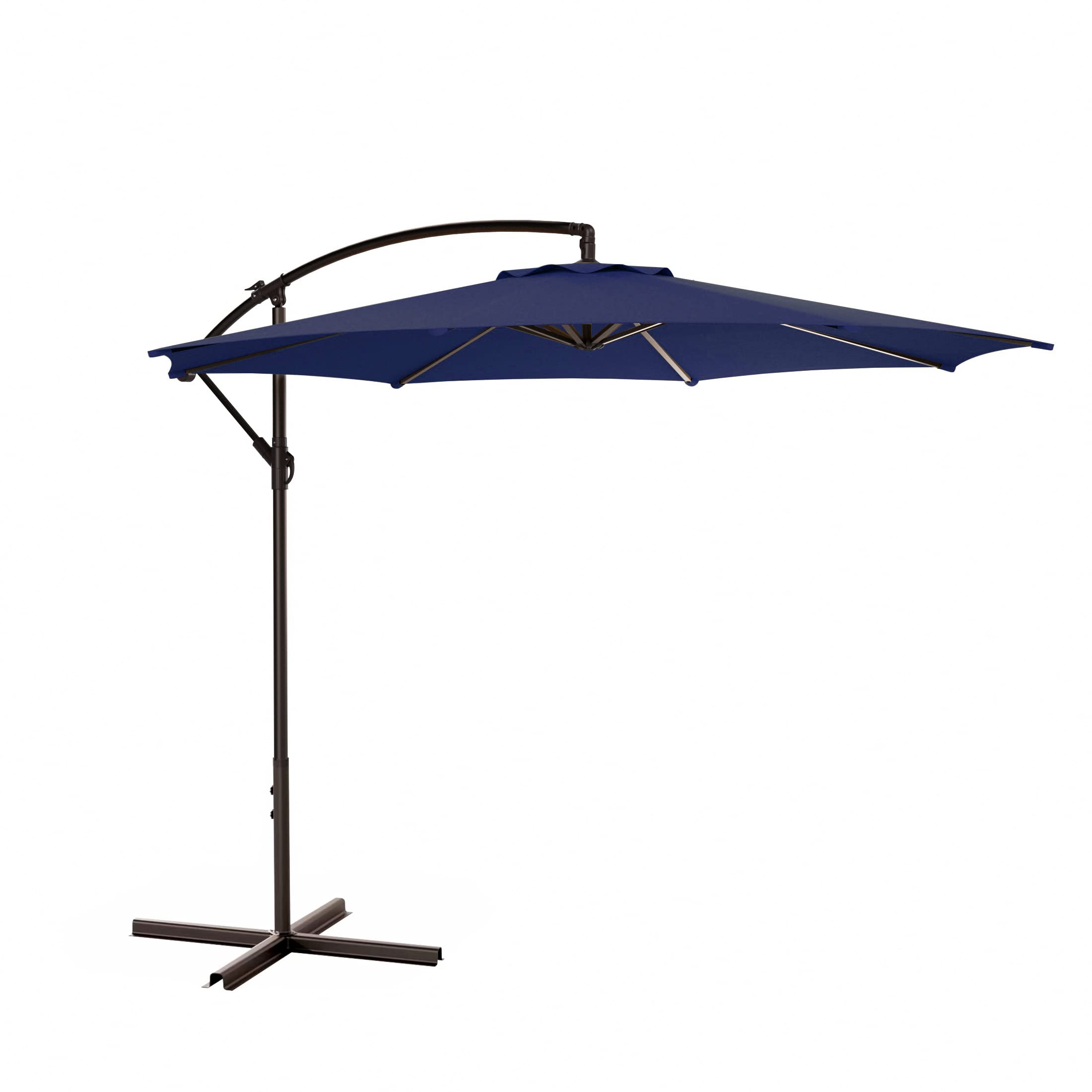10ft Outdoor Patio Cantilever Umbrella with Stand - 2 Piece Hanging Shade Kit for Backyard, Poolside & Garden Relaxation | WO Home Furniture