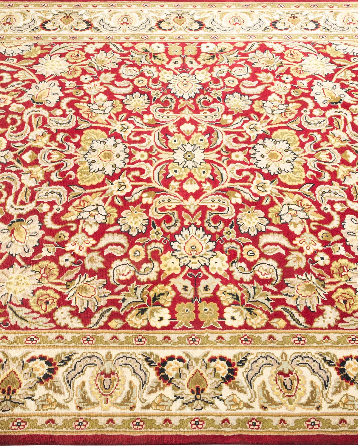 Handmade Wool Oriental Mogul Red 4x6 Area Rug - Traditional Hand-Knotted One-of-a-Kind Design for Living Room, Bedroom & Office Decor