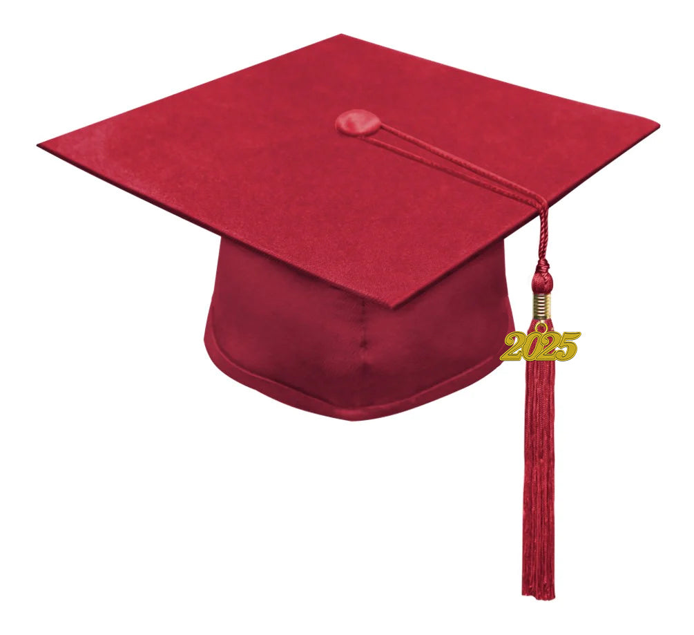Matte Red Graduation Cap with Tassel for Kids - Preschool & Kindergarten Graduation Ceremony - Perfect for School Photos & Commencement Celebrations