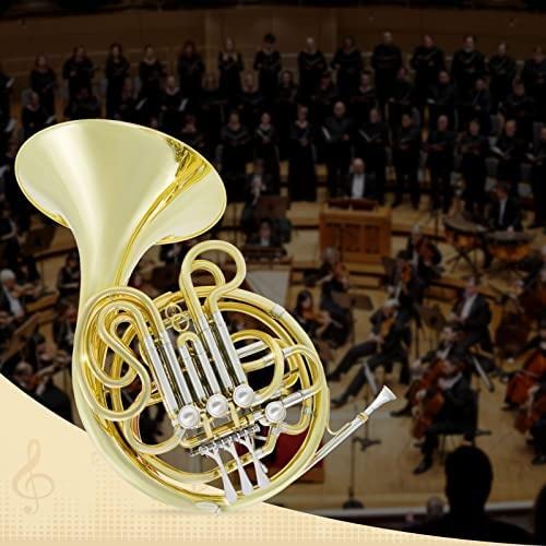 Bb/F Double French Horn 4 Keys Gold Lacquer Brass with Case & Accessories for Professional Performances