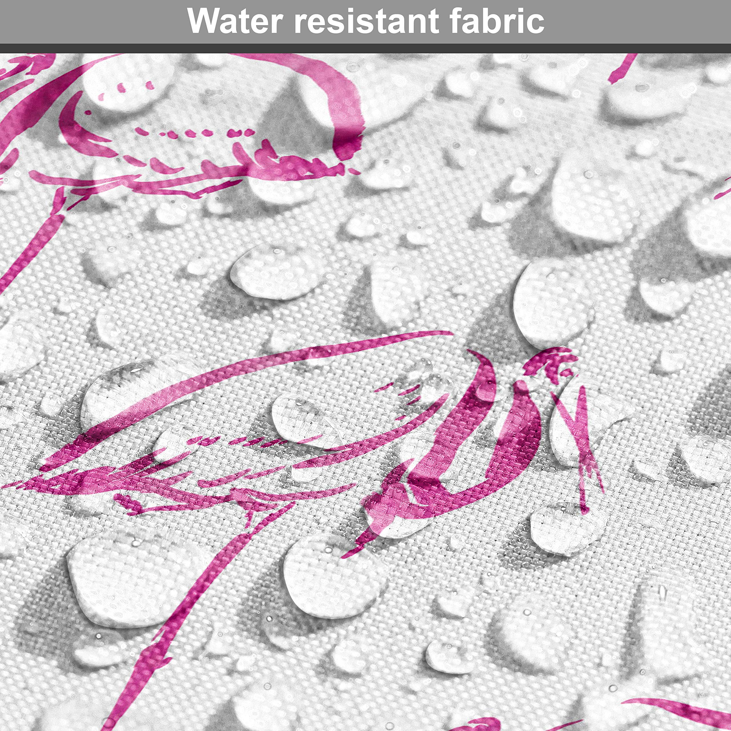 Ambesonne Flamingo Fabric by The Yard - Hand Drawn Tropical Animal Print Upholstery Material, Hot Pink & White Sketch Design for Sofa, Curtains, Pillows - 10 Yards Decorative Home Accent Fabric for Coastal & Boho Decor