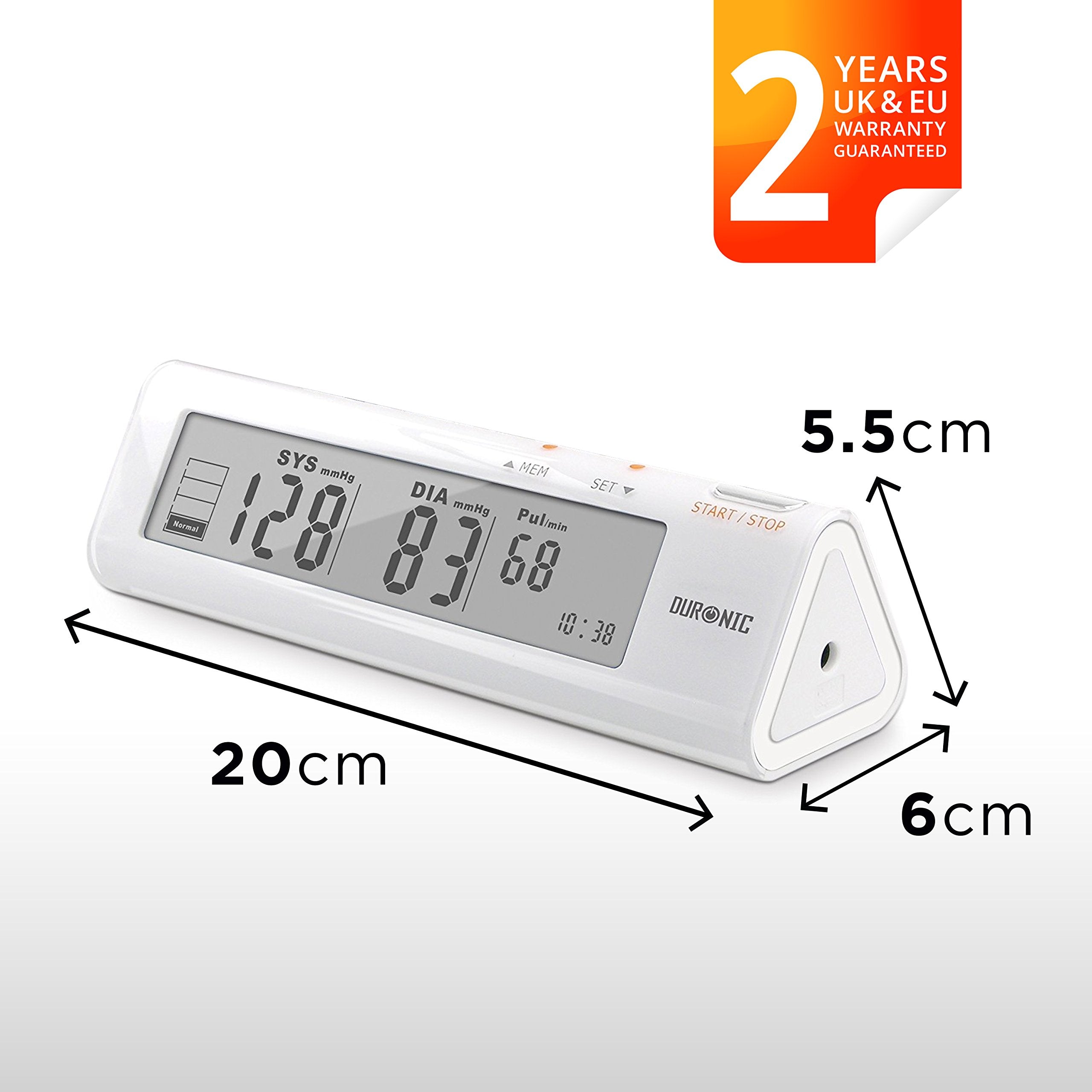 Duronic BPM450 Automatic Upper Arm Blood Pressure Monitor | Professional & Home Use BP Machine with Large LCD Display | 60 Memory Records | 22-42cm Cuff | Ideal for Home Health Monitoring & Doctor's Office Use