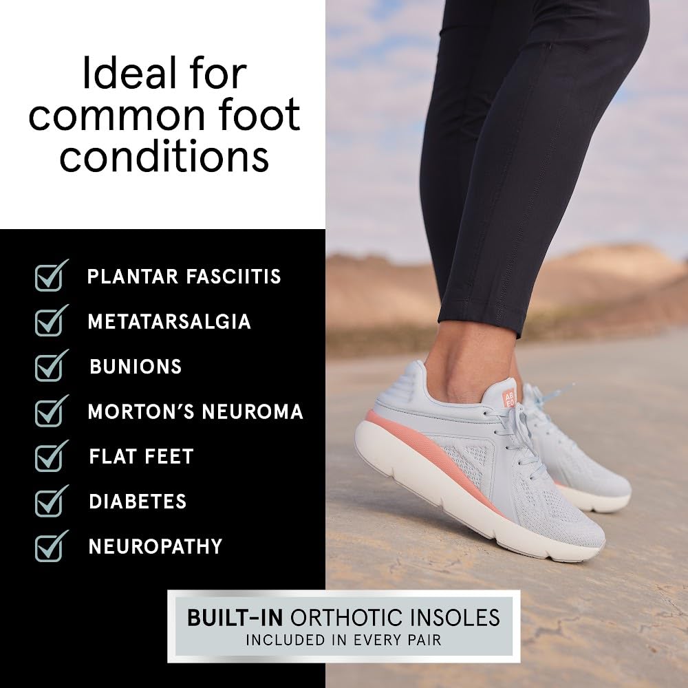 ABEO MXV Shift Women's Walking Shoes - Plantar Fasciitis Relief & Orthopedic Support with Removable Orthotic Insoles | Comfortable Footwear for Work, Travel & Everyday Wear