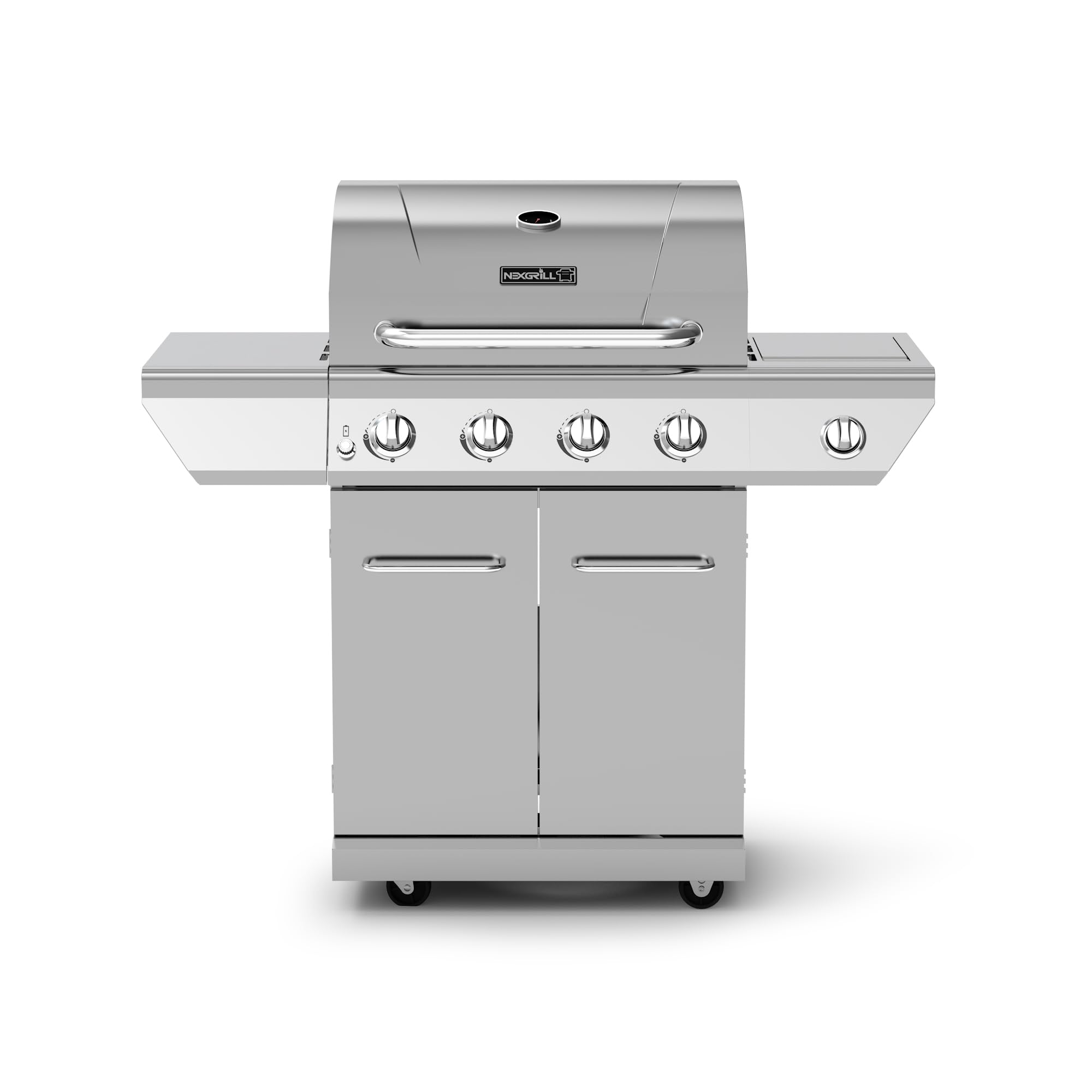 Nexgrill 4-Burner Stainless Steel Propane Gas Grill with Side Burner - 60,000 BTUs, 626 sq. in. Cooking Space - Ideal for Outdoor BBQ, Backyard Parties, Patio Dining & Camping - Silver (Model 720-0830H)