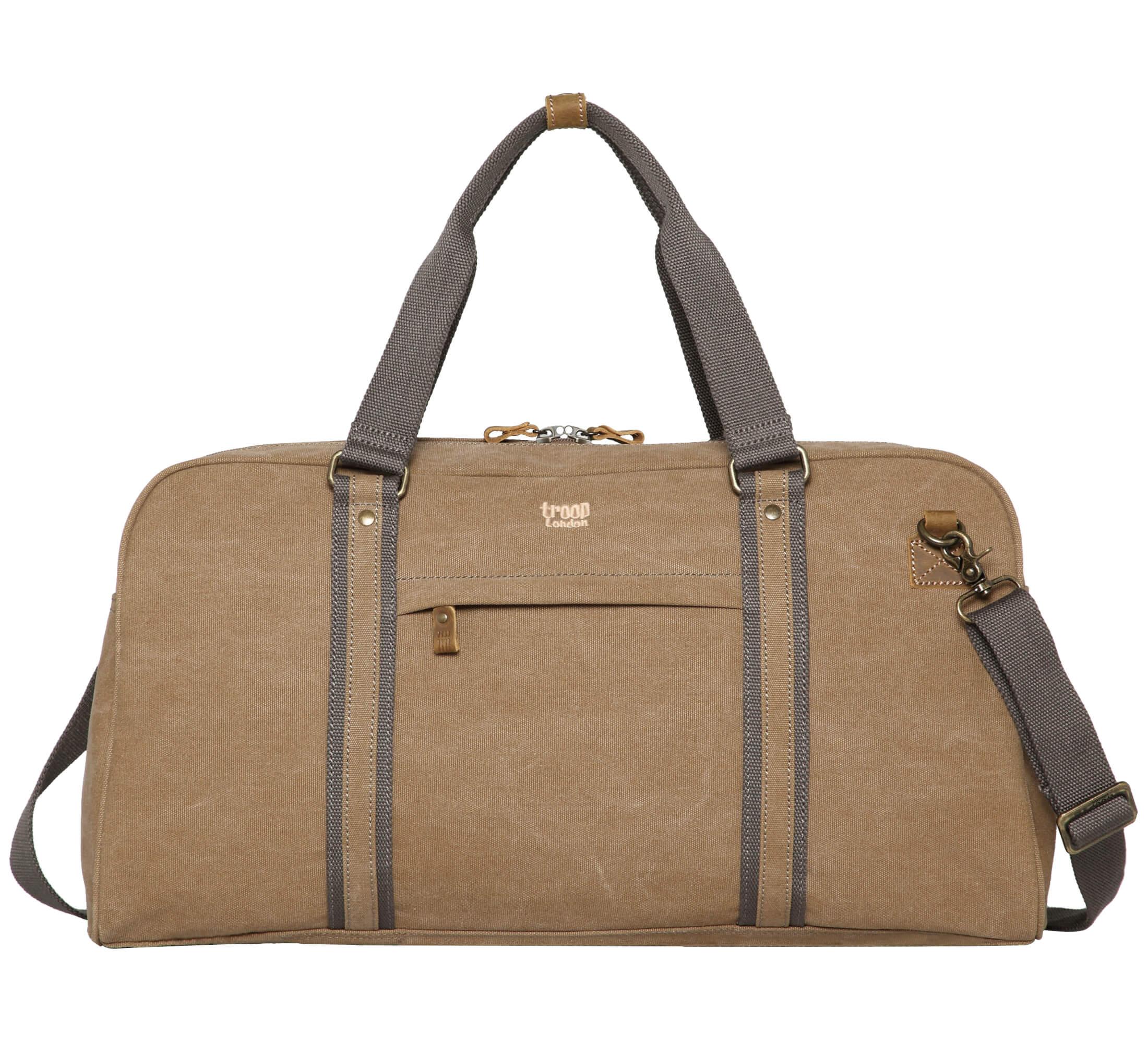 TRP0389 Troop London Classic Canvas Travel Duffel Bag - Large Waterproof Holdall for Gym, Weekend Trips & Air Travel | Durable Carry-On Luggage for Men & Women